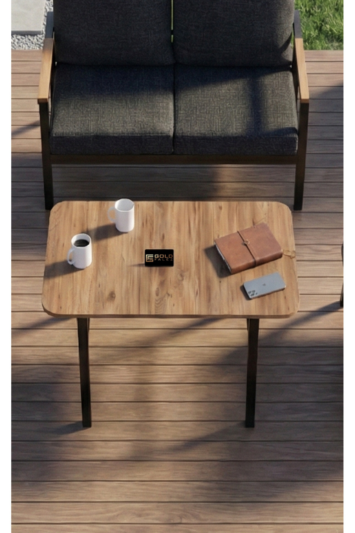 Bahçe Masası Ahşap Balkon Teras Cafe Masa Modern Dış Mekan Masa 9832 Atlantik Çam (Sadece Masa) görsel 4