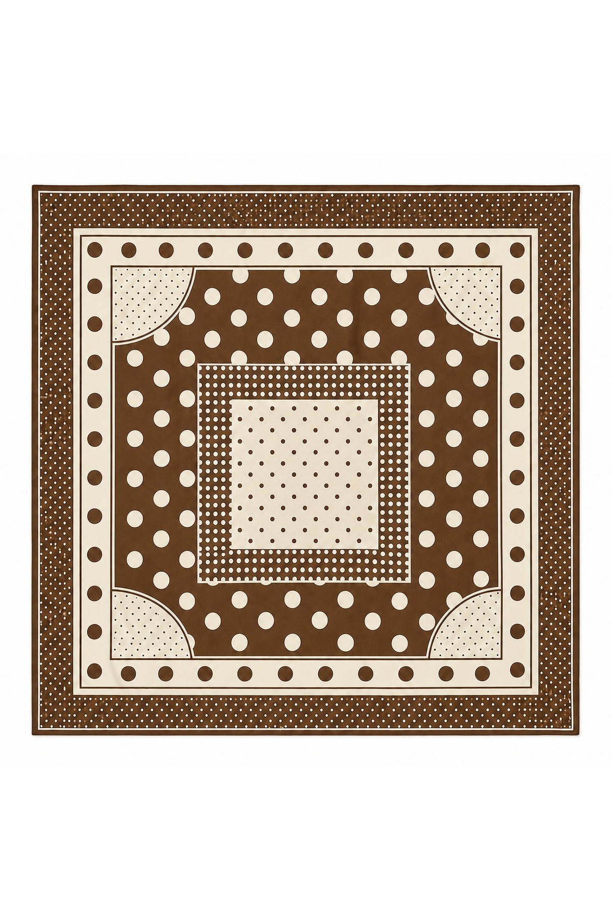 tarzınısec Tarzını Seç Mocha Puantiye Desenli Fular / Bandana 70x70 cm görsel 2