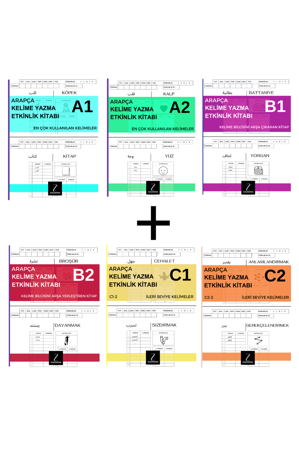 ZUGZWANG A1+A2+B1+B2+C1+C2 Arapça Türkçe Etkinlik Kitabı Seti 6'lı