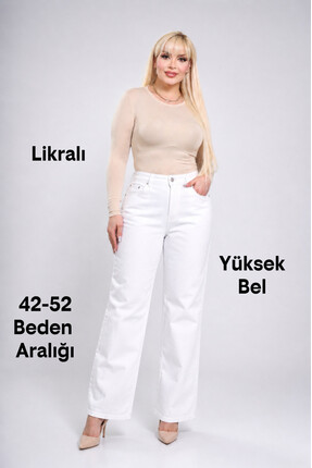 ASSO KADIN BÜYÜK BEDEN YÜKSEK BEL LİKRALI SALAŞ PANTOLON