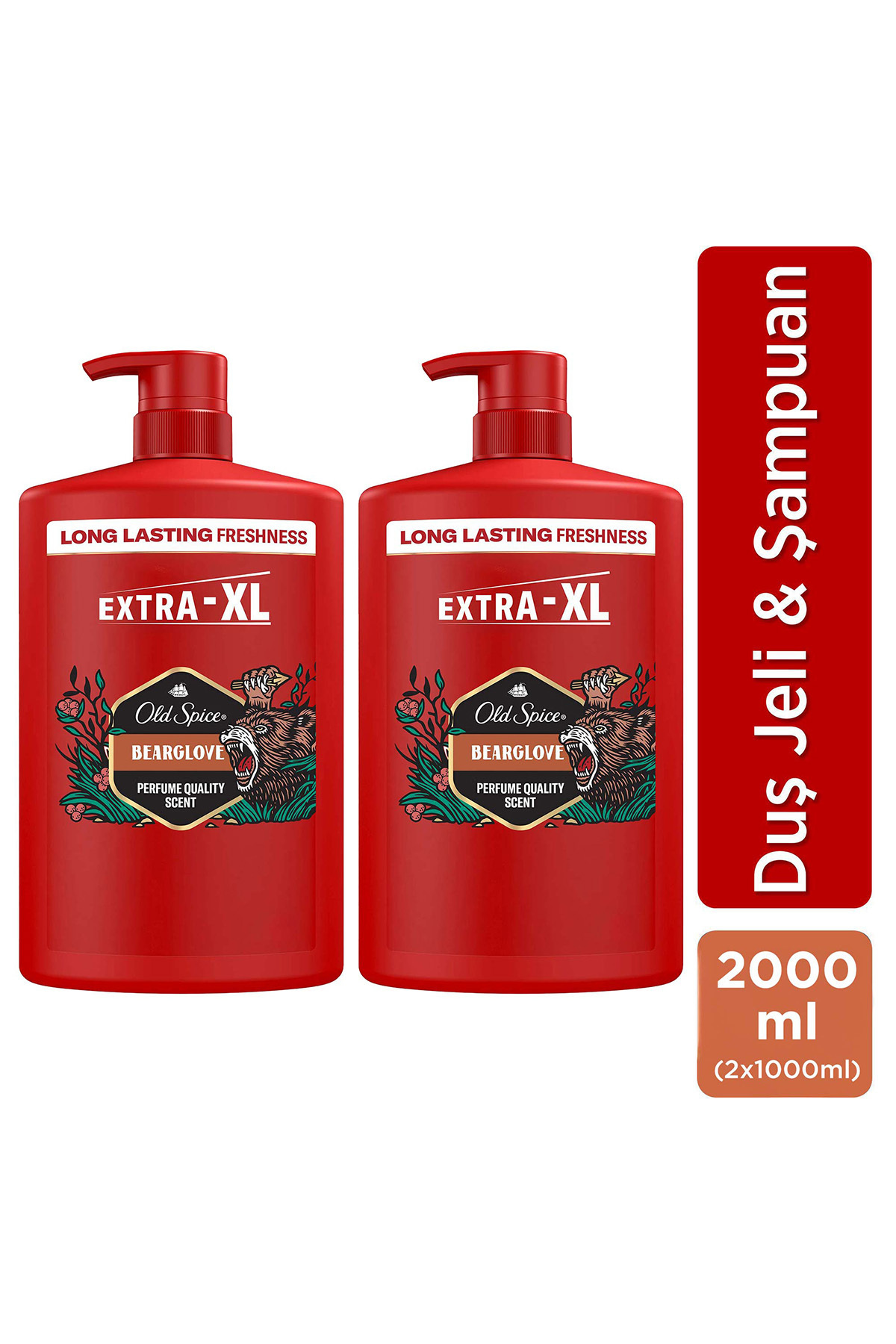 Old Spice Bearglove Erkek Duş Jeli ve Şampuan 1000 ml XXL Büyük Boy x2 - Fiyatı, Yorumları