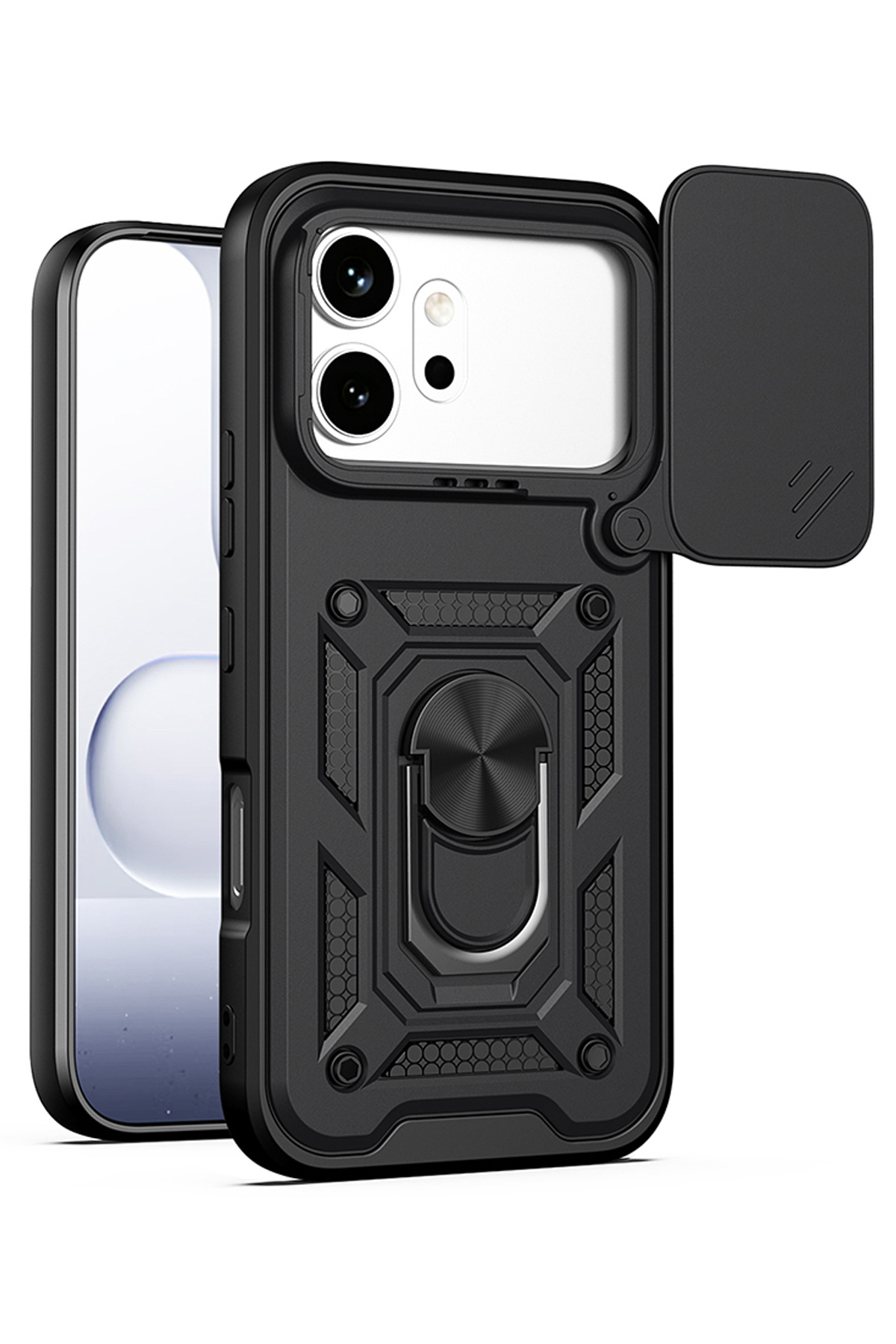 Camera Shielded Sliding Cover with Magnetic Stand Compatible with Honor 600 / Honor 600 Pro