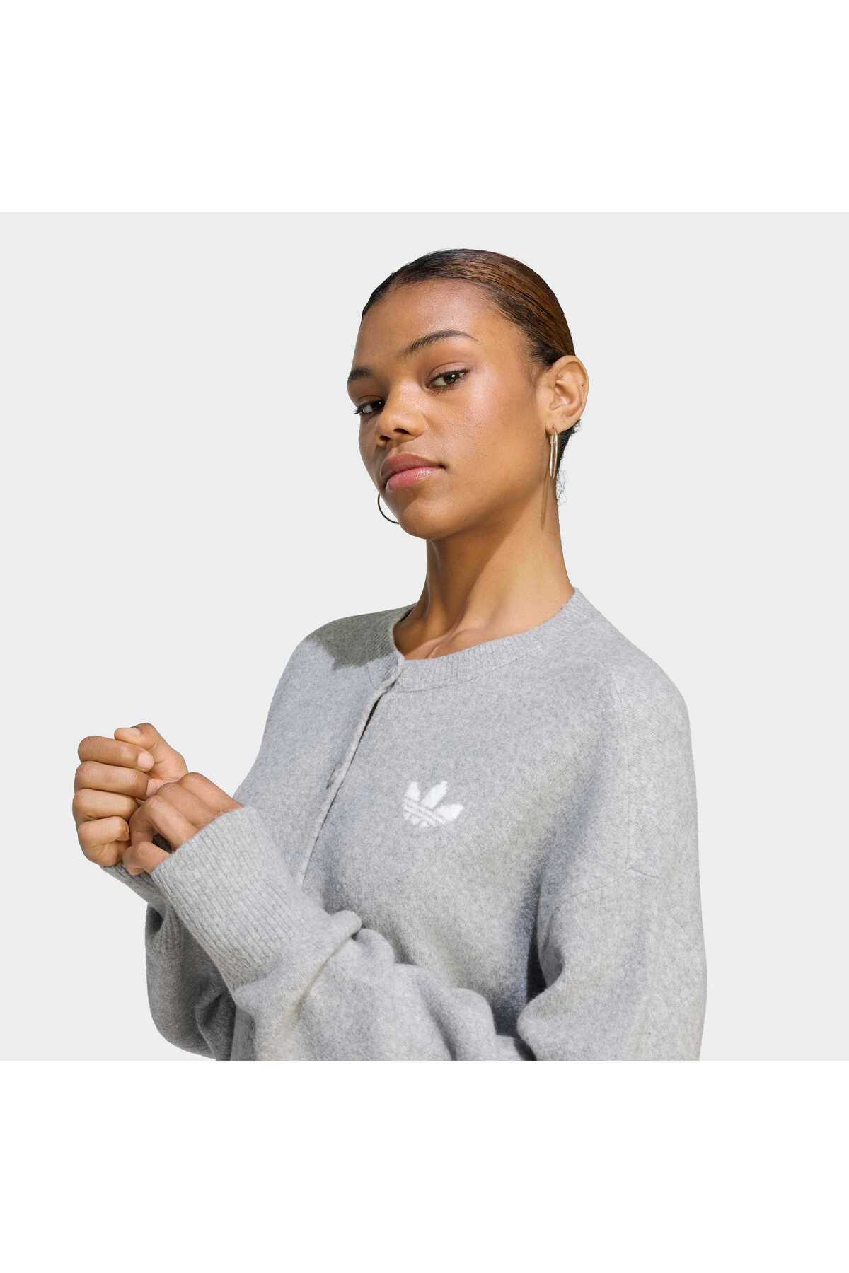 adidas Ess Cardigan Kadın Spor Sweatshirt IA4457 görsel 5