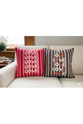cuboo home Rengarenk maximalist 2 li kırlent kılıfı seti 43x43 cm dekorasyon ...