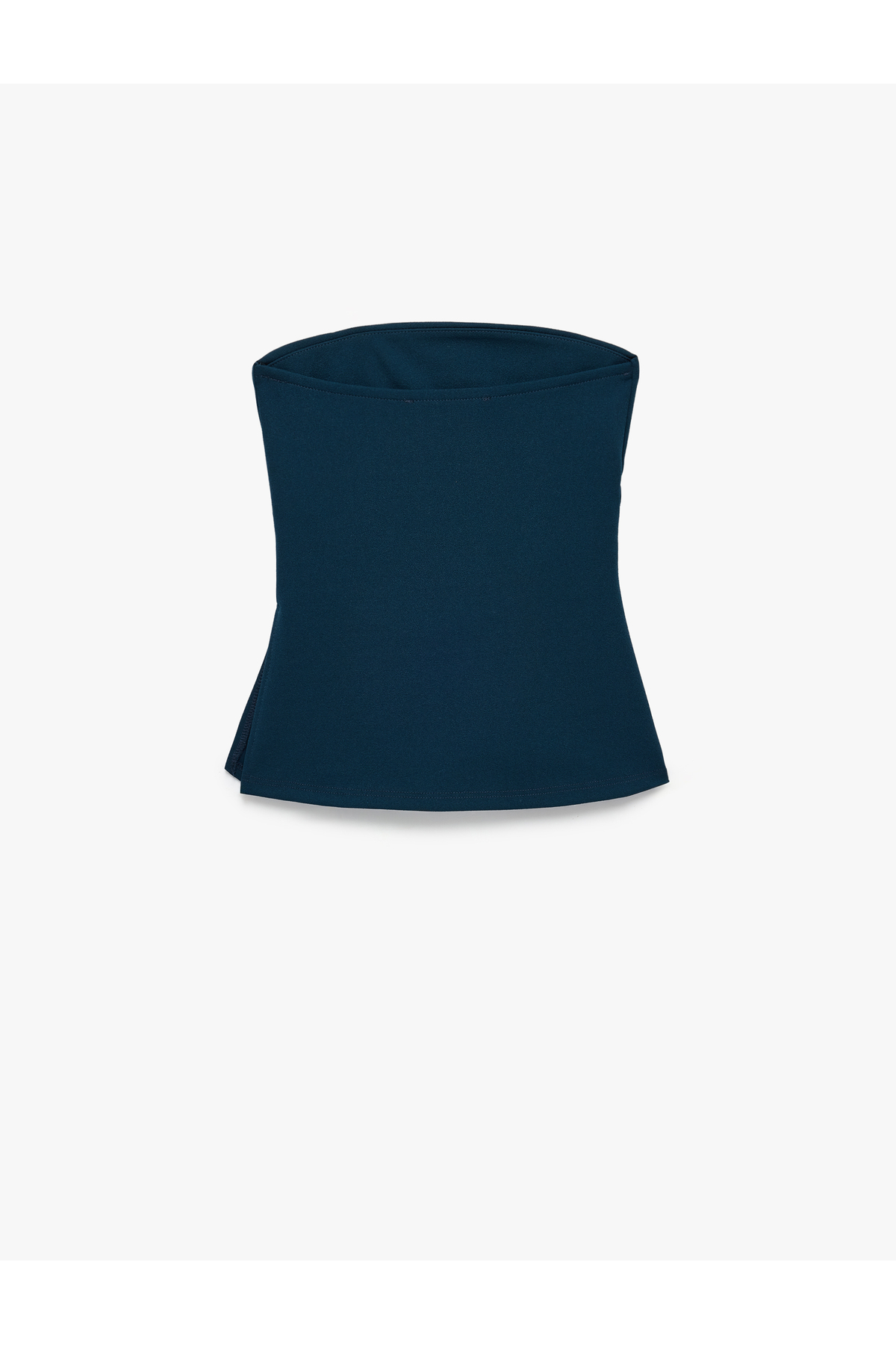 Koton Slim Fit Bel Vurgulu Drape Detaylı Straplez Top görsel 4