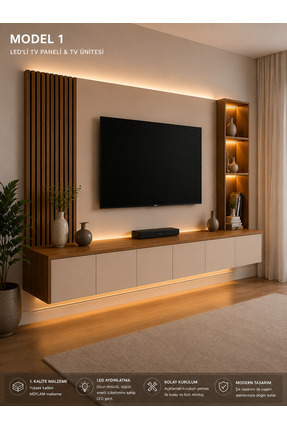 Sistem Mobilya Ledli tv paneli, tv ünitesi, duvar lambiri