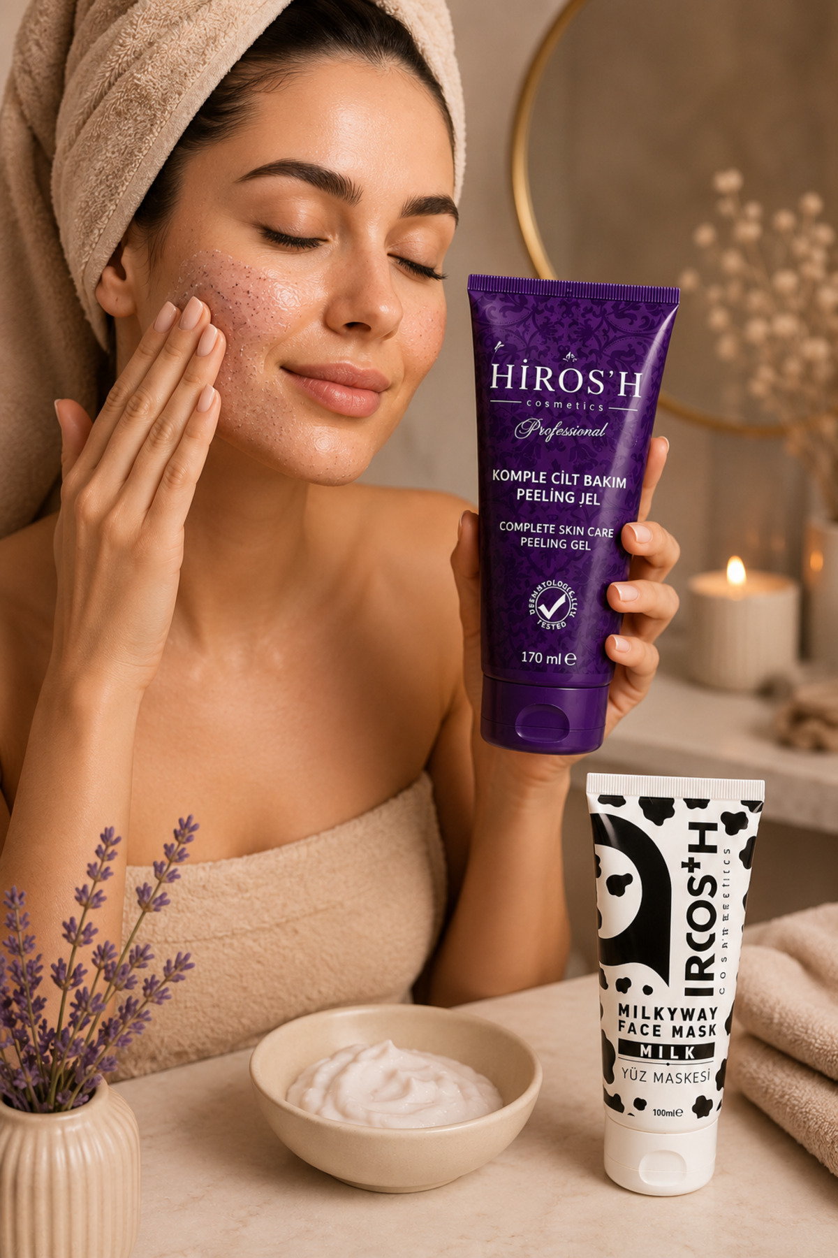 ماسک صورت و لایه بردار عصاره شیر پاک کننده و روشن کننده — ماسک HRSH — تصویر 3 از 3