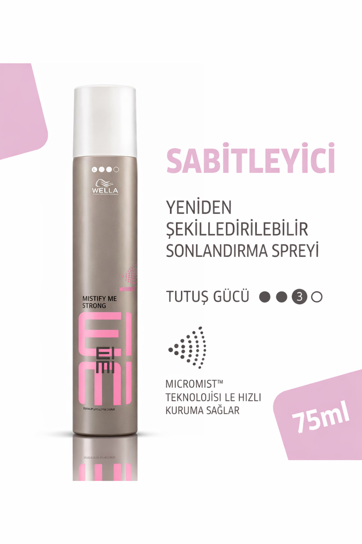 Eimi Mistify Me Strong Hold Fast Drying -Mist Teknolojili Güçlü Tutuşlu Saç Spreyi 75 ml X 2 ADET — 4064666213989-3 — تصویر 2 از 4