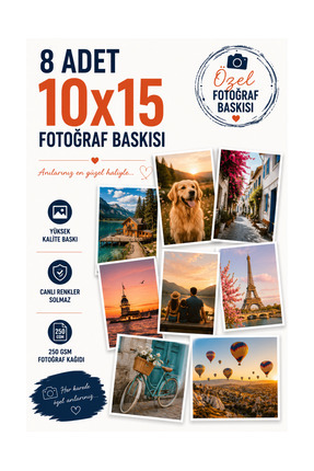 Rosaart 8 Adet 10x15 Fotoğraf Baskısı-Kişiye Özel Fotoğraf, Poster Baskı- 250...