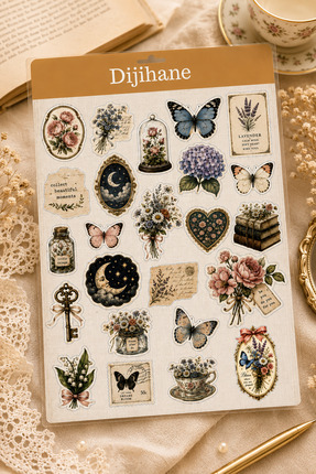 dijihane Vintage Sticker Seti – Zamansız Estetik Dokunuş 🌿