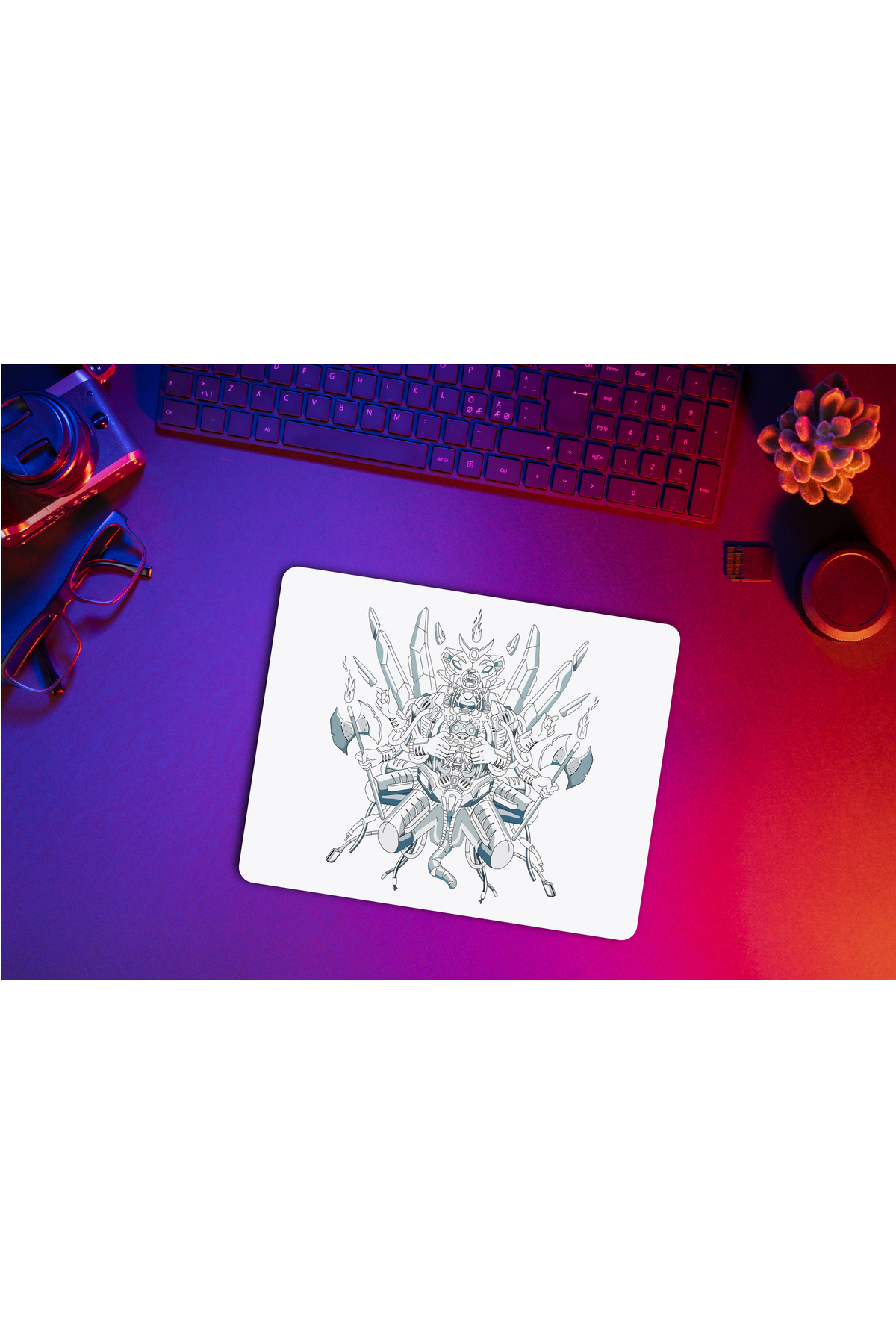 G-Bear White Blitz Speed Series 480x400x3 mm E-Sports Gaming Oyuncu Mouse Pad