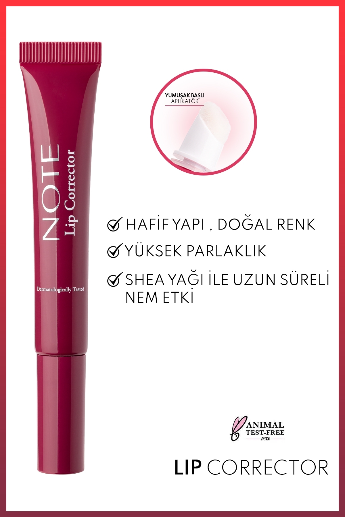 برق لب رنگ دهنده و مرطوب کننده لب شماره 08 آلویی — قرمز LIP CORRECTOR BB — تصویر 2 از 4