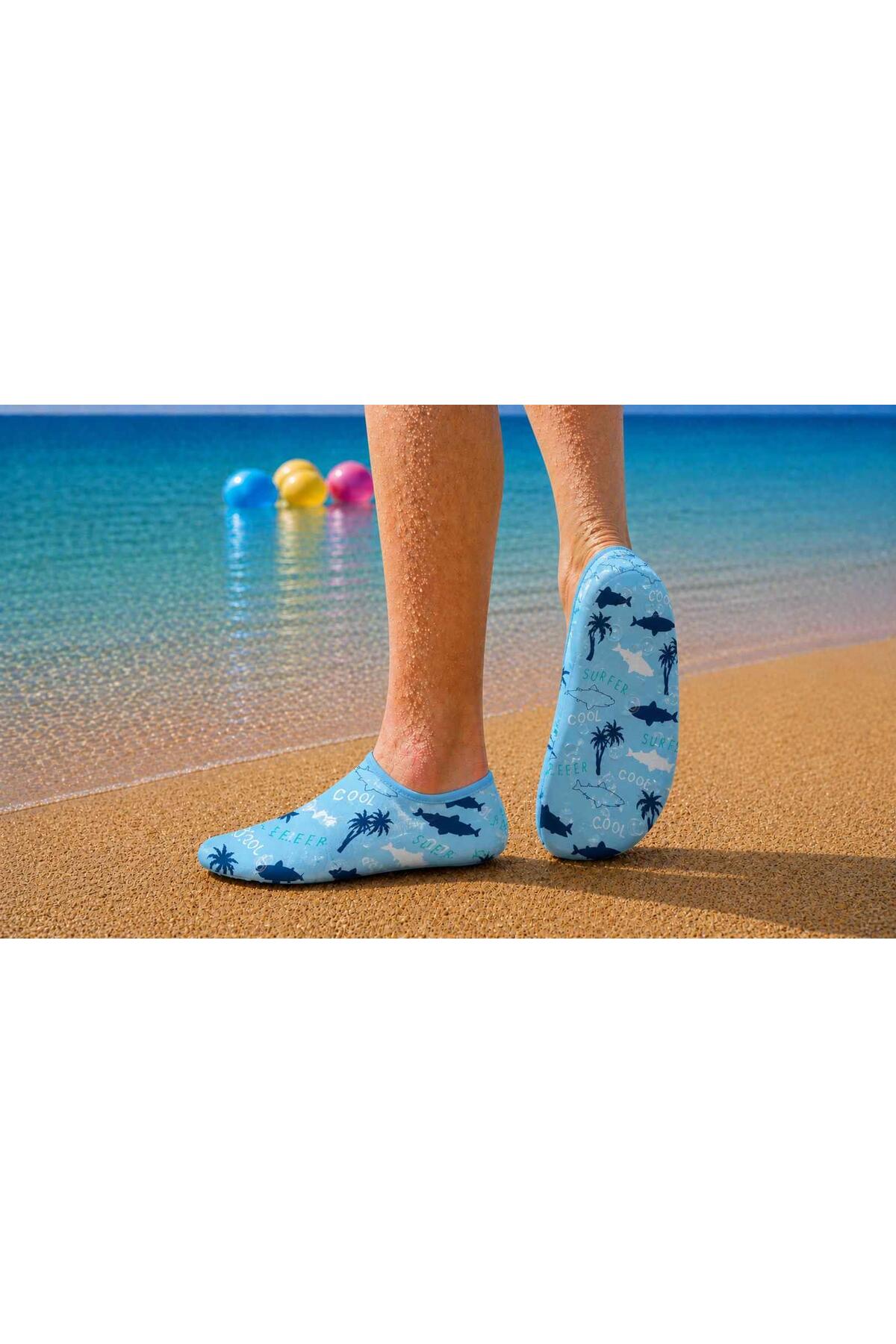GrippToes Kaymaz Damla Tabanlı Deniz&Havuz Çorabı U2