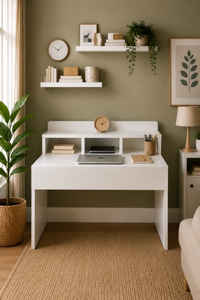 OVİS HOME MD02 Çalışma Masası Çekmeceli Beyaz
