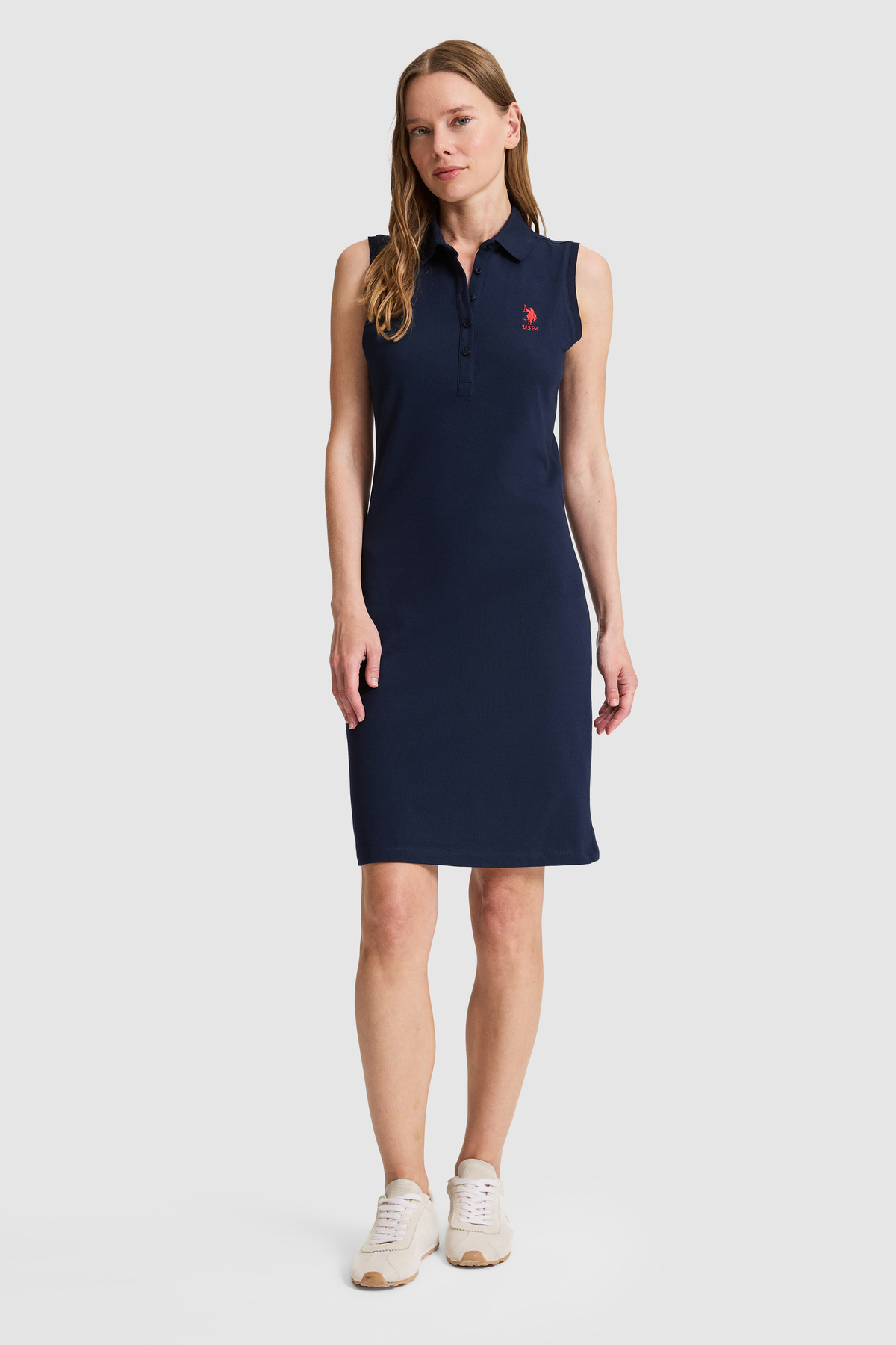U.S. Polo Assn.  Kadın Lacivert Polo Yaka Örme Elbise 50323571-VR033