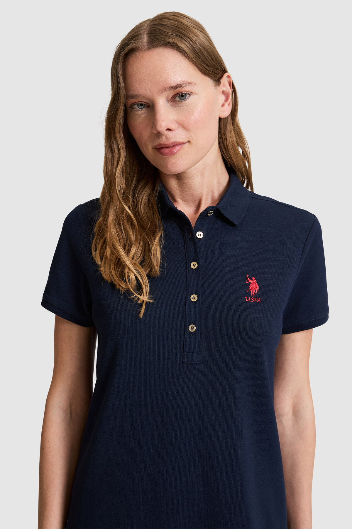 U.S. Polo Assn.  Kadın Lacivert Polo Yaka Örme Elbise 50321841-VR033 - Görsel 2