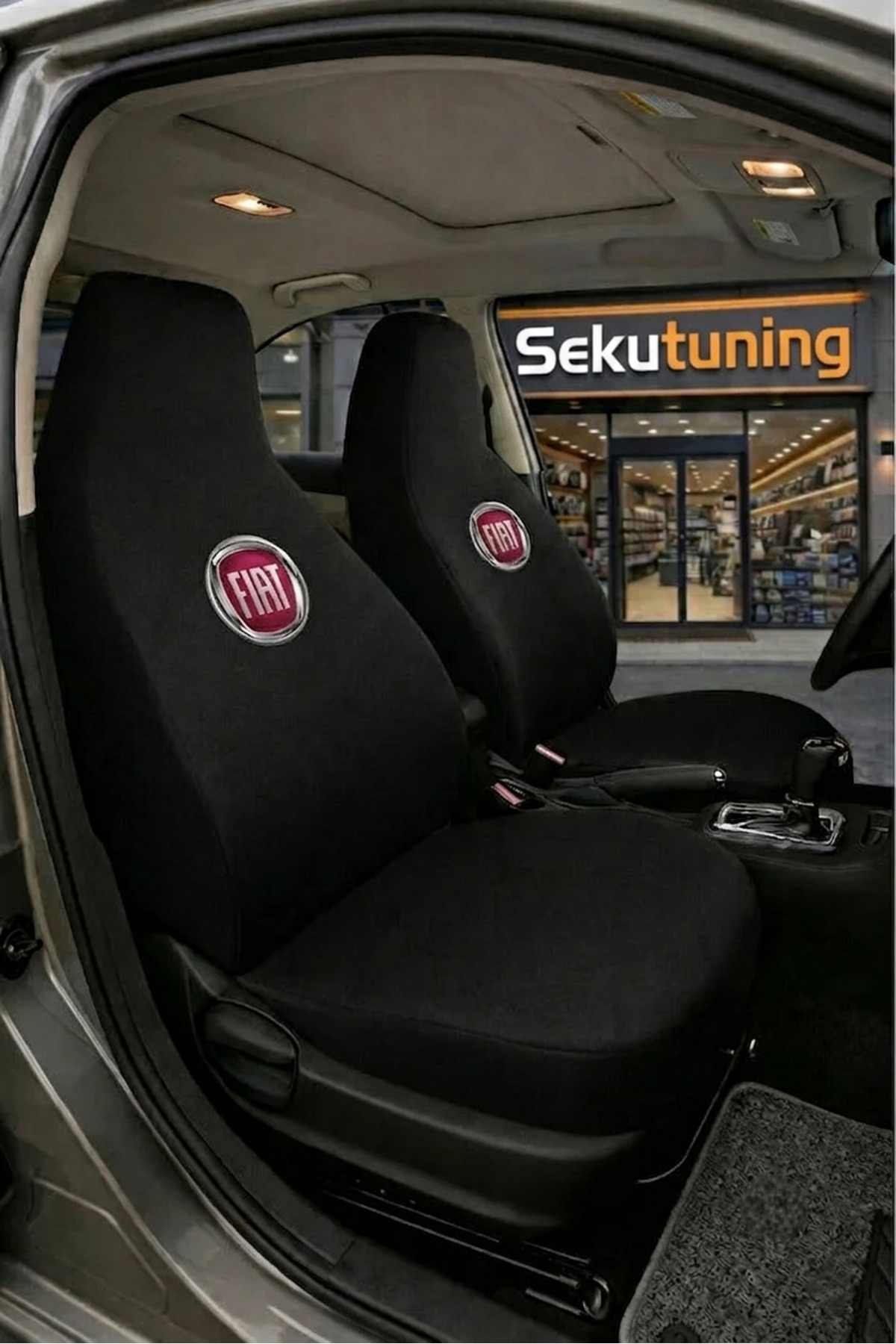 sekutuning Fiat Bravo Siyah (Eski Logo) Araç Koltuk Kılıfı Koruyucu Penye Servis Kılıfı