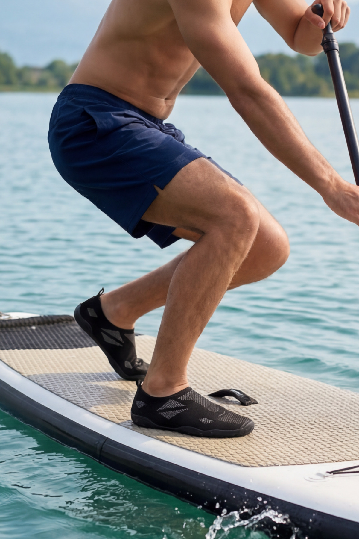 Liarca WAVEGLIDE - Esnek Siyah - Beyaz Unisex Deniz ve Plaj Ayakkabısı, Nefes Alabilir ve Hızlı Kuruyan Ku görsel 7