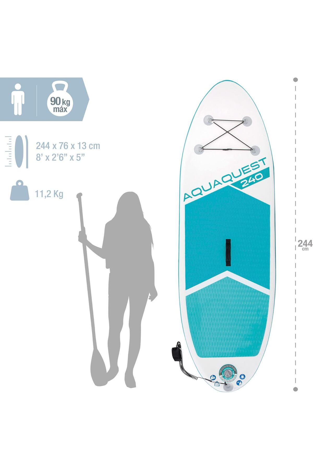 Intex Aqua Quest 240 Youth Sup, 244 cm x 76 cm x 13 cm (68241NP