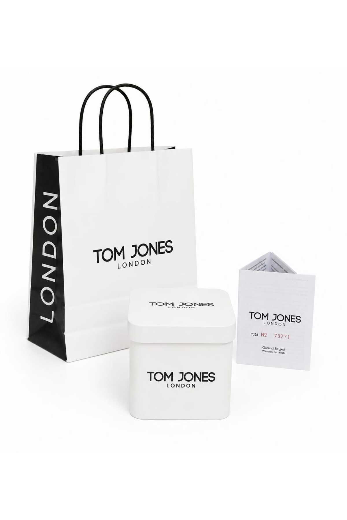 Tom Jones London ERKEK KOL SAATİ SİYAH GÜMÜŞ ORJİANL ÇELİK 3ATM SU GECİRMEZ 2 YIL GARANTİLİ FATURALI görsel 3