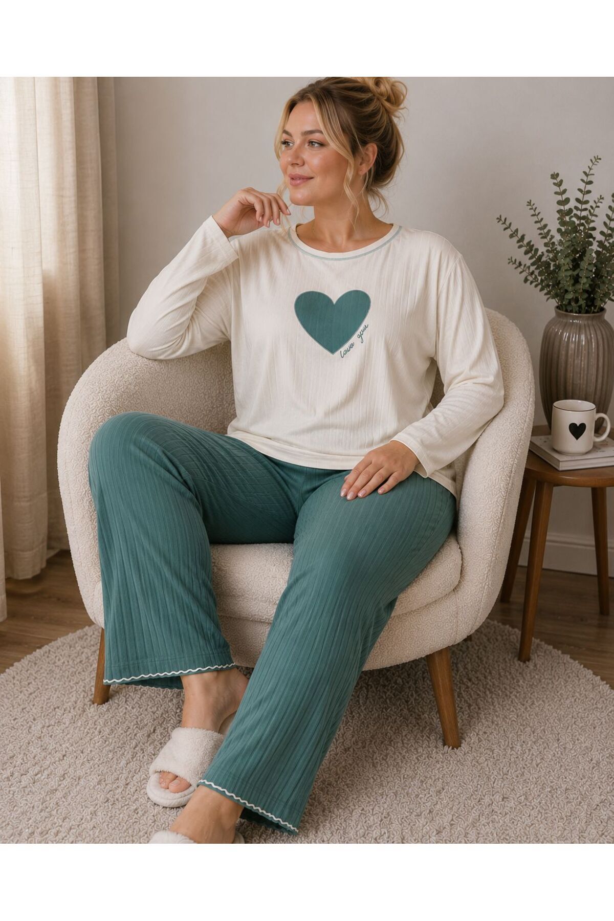 Mios Moda Kadın Battal Büyük Boy Pijama Takımı