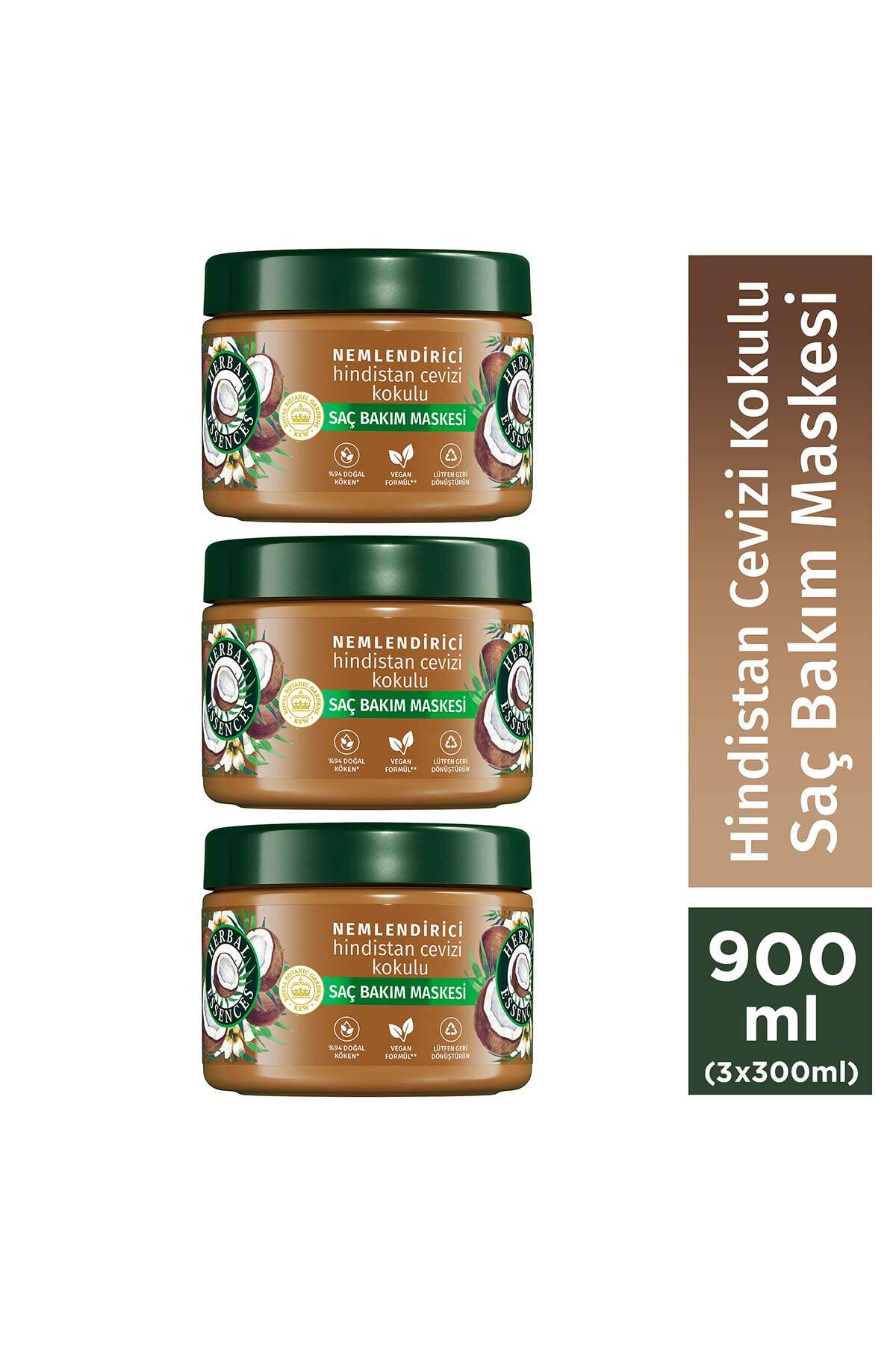 Herbal Essences Nemlendirici Hindistan Cevizi Kokulu Saç Bakım Maskesi 300ml x3 — 8681003005494