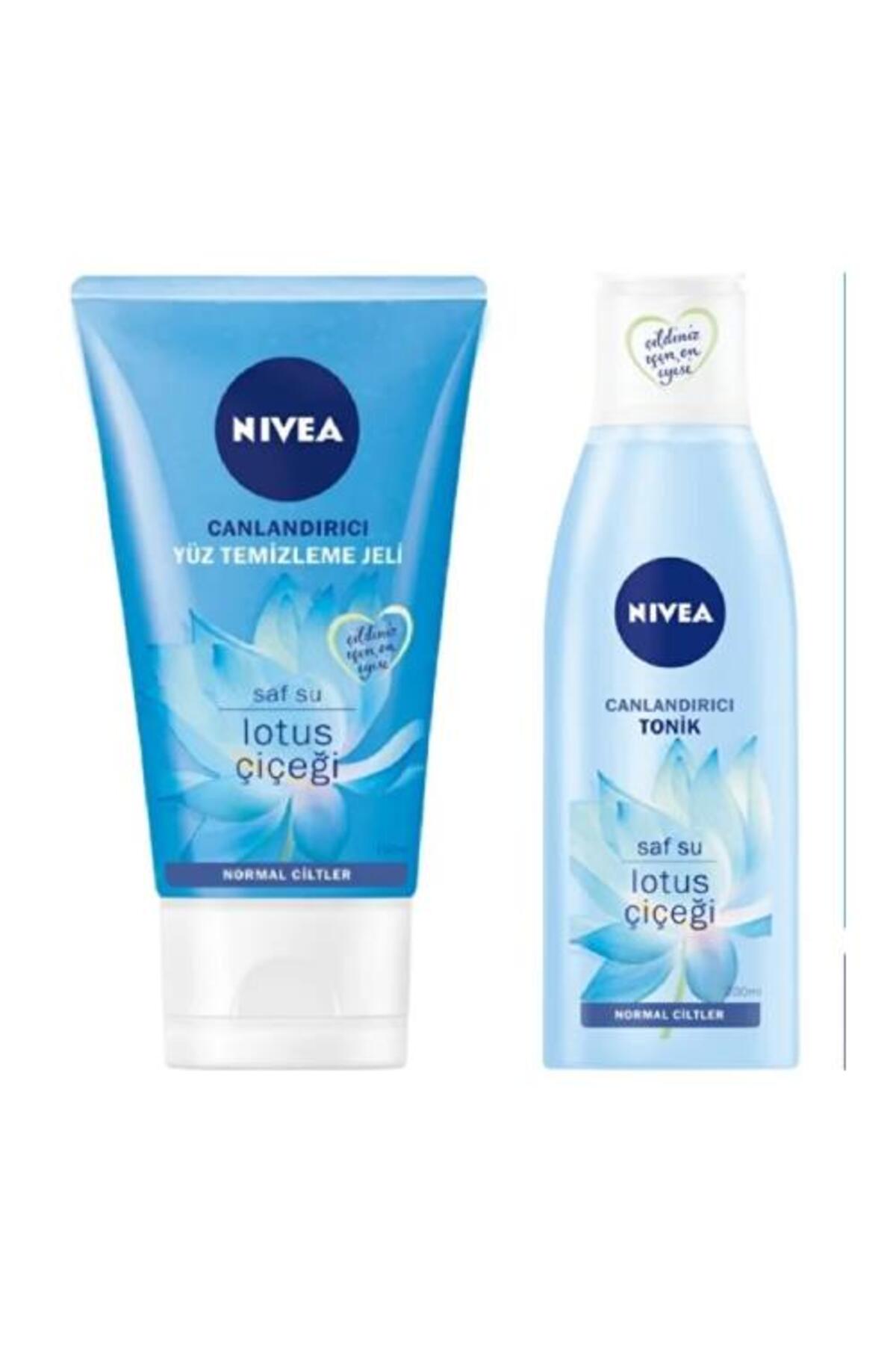 NIVEA Lotus Çiçeği Canlandırıcı Yüz Temizleme Jeli 200 Ml + Canlandırıcı Tonik 150 Ml Set — 4005900949059