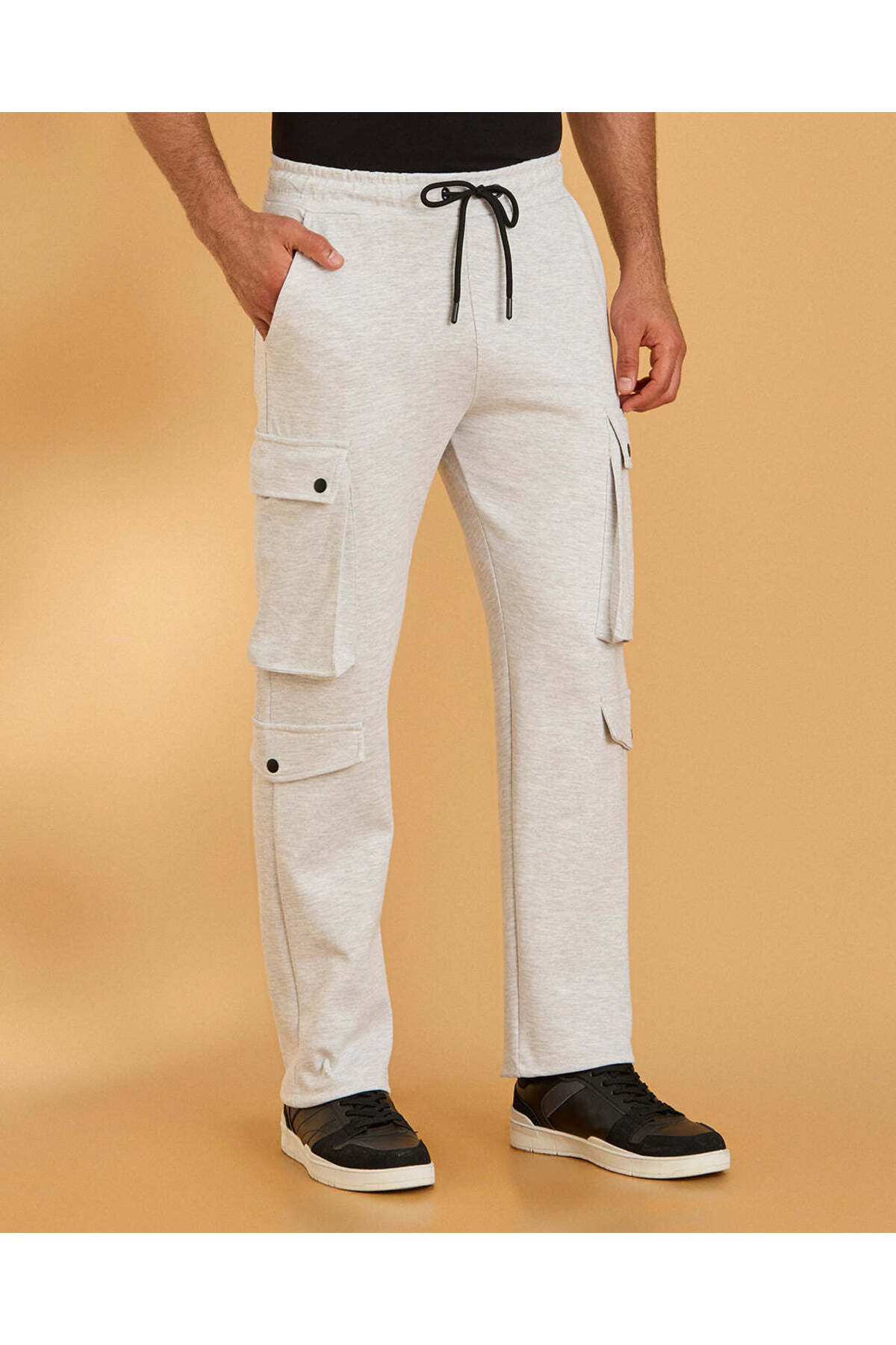 REDTAG Men White Cargo Track Pants