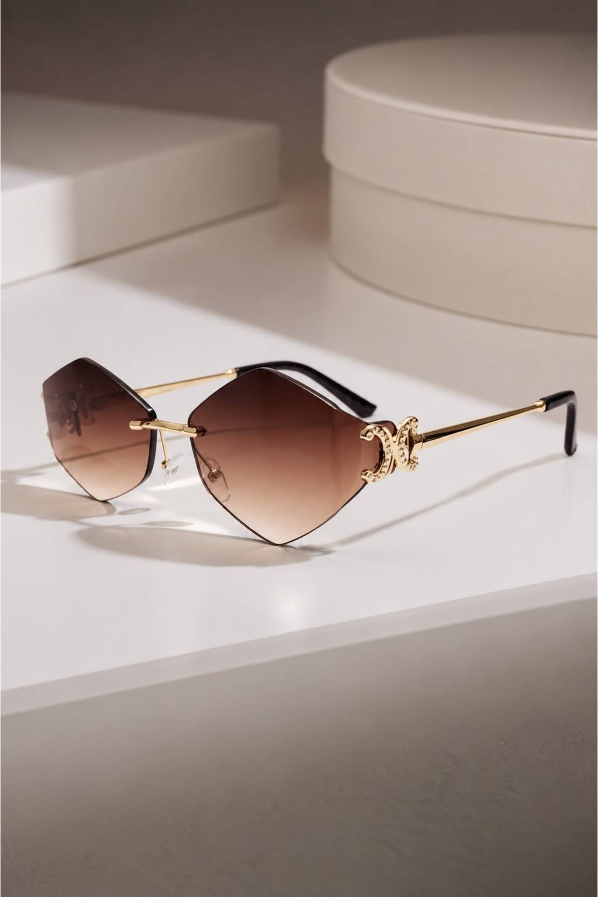 MODERN DESIGN UV 400 BROWN WOMEN'S SUNGLASSES