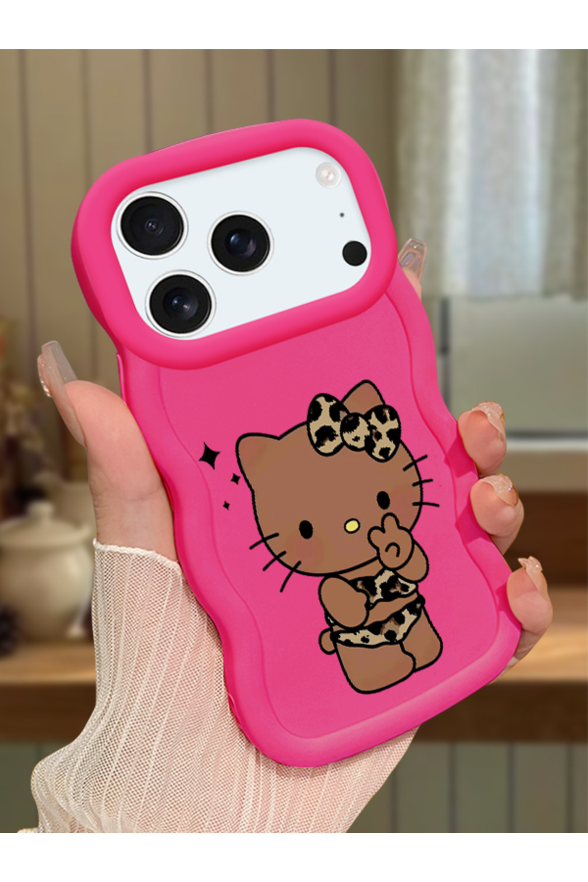 iPhone 17 Pro Max Compatible Case Camera Protector Red Silicone Couple Phone Case Kitty Pattern