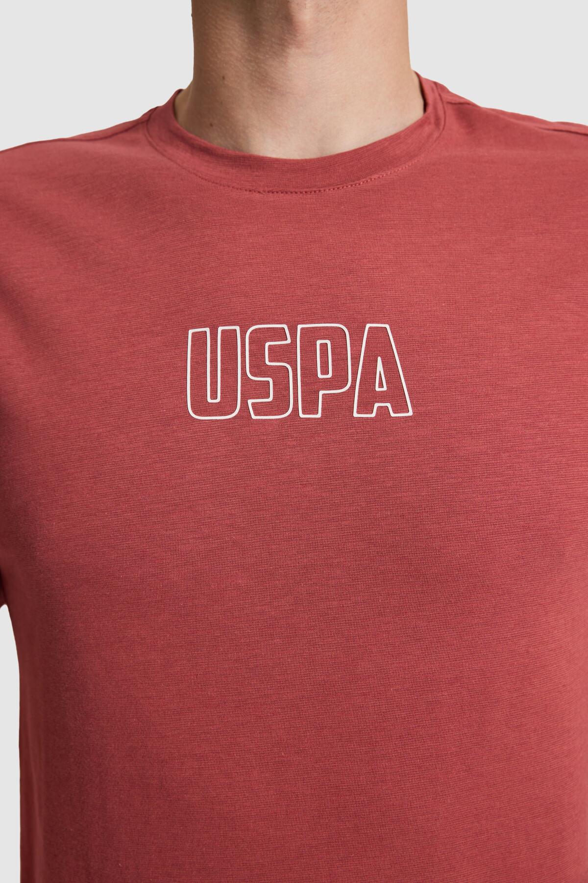 U.S. Polo Assn. Erkek Vişne Regular Fit Bisiklet Yaka Tişört 50327159-VR223 görsel 6
