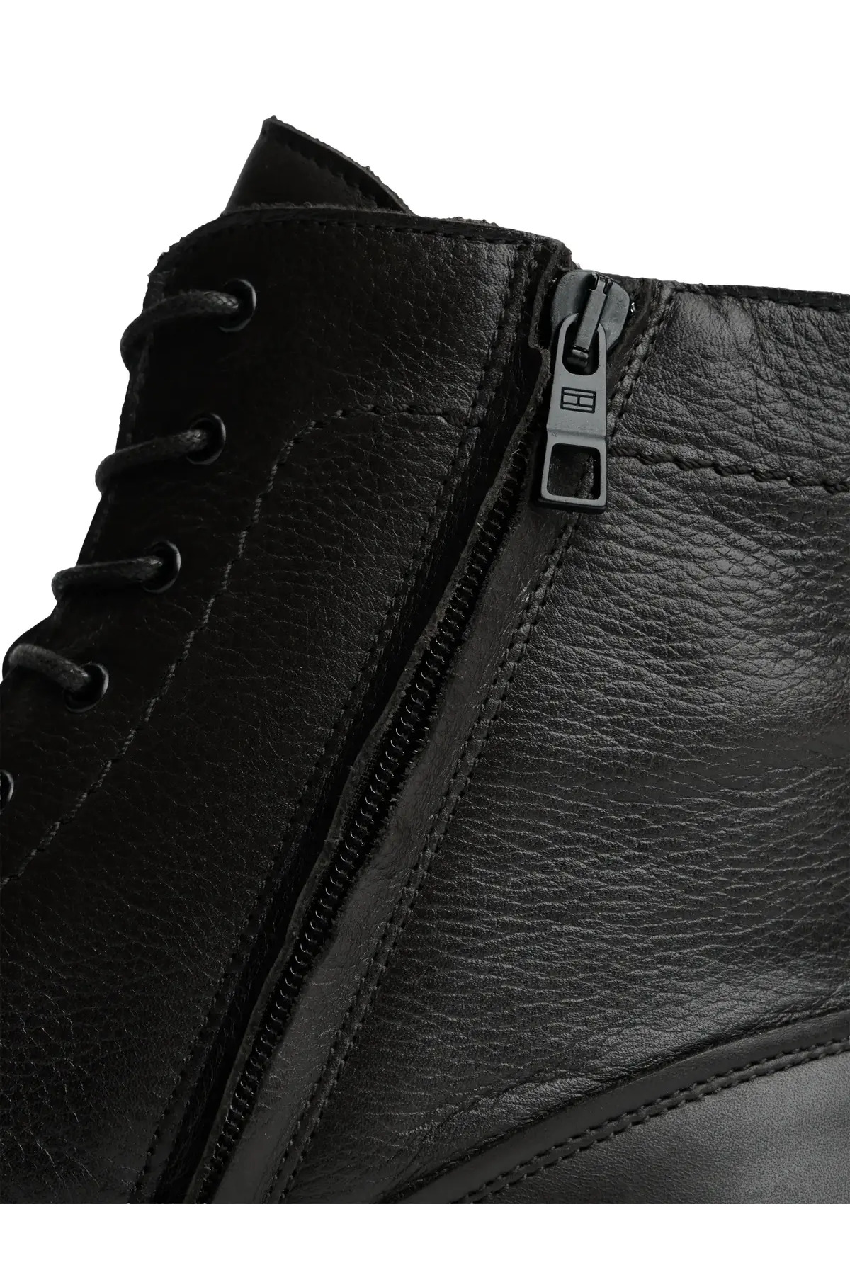 Tommy Hilfiger Corporate Hilfiger Lth Zip Boot Siyah Erkek Bot görsel 4