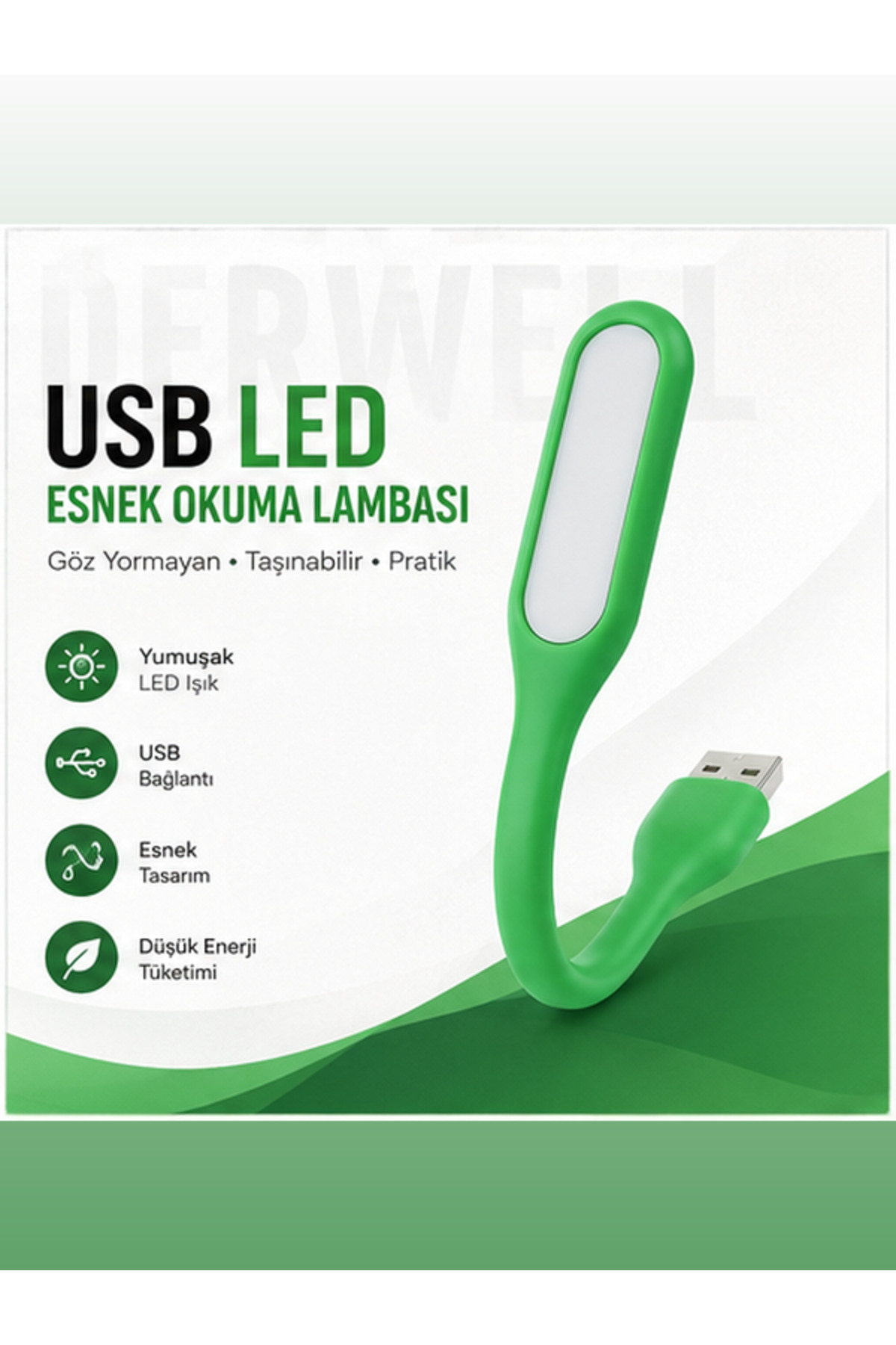 Esnek USB LED Lamba Powerbank Laptop ve PC için Taşınabilir Gece Lambası ve Kitap Okuma Işığı 5 Farklı Renk Seçeneği Mavi Kırmızı Turuncu Beyaz Yeşil