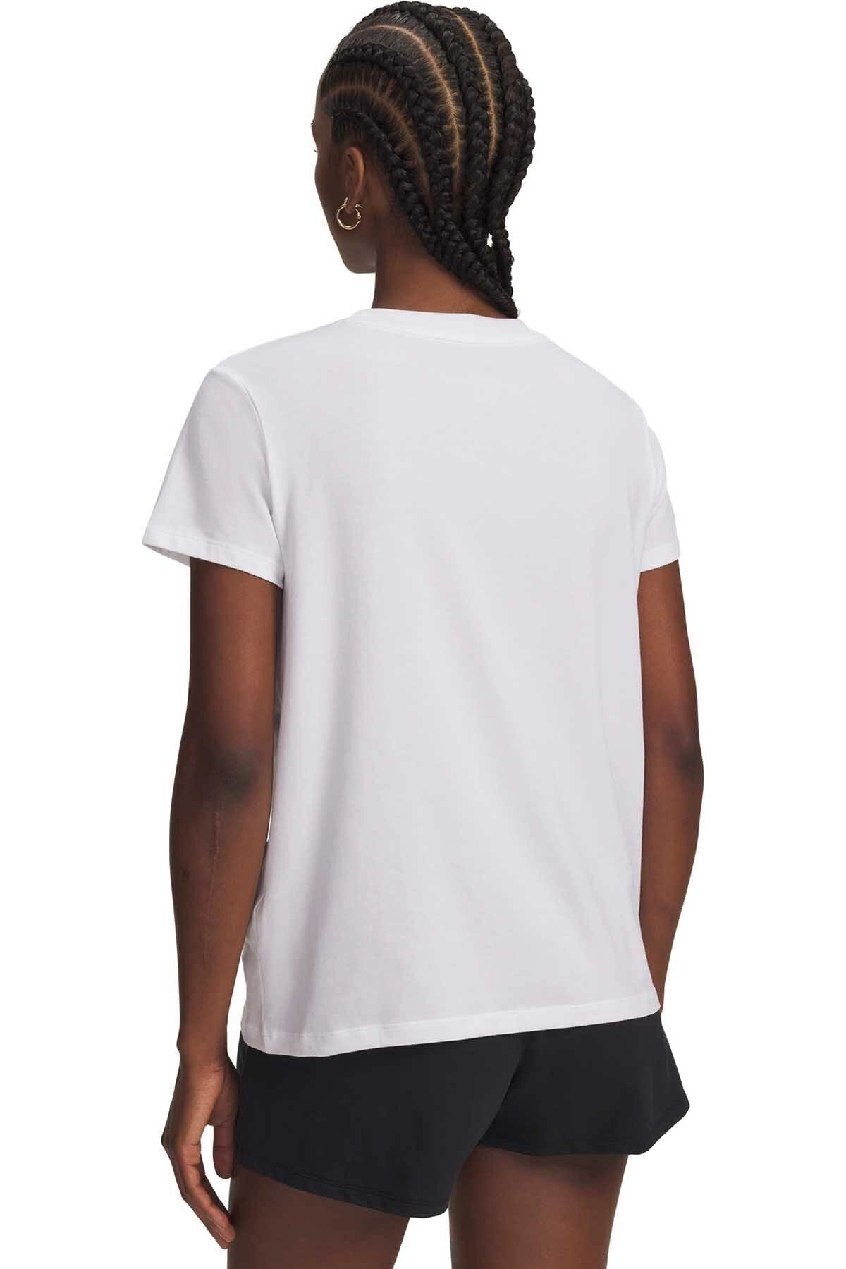 Under Armour UA Beyaz Kadın Loose Fit Kadın Rival T-Shirt görsel 3