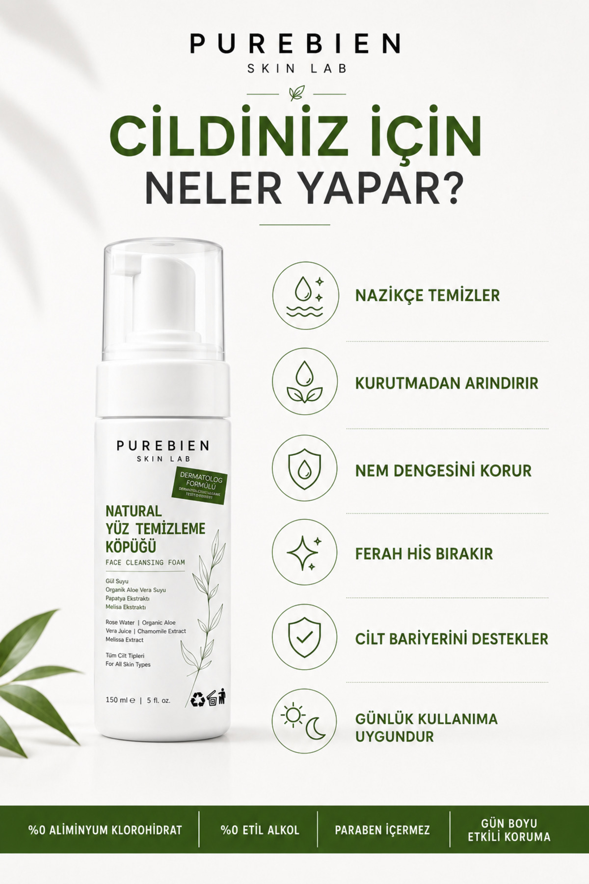 Natural Yüz Temizleme Köpüğü | 150ml — köpük — تصویر 4 از 7