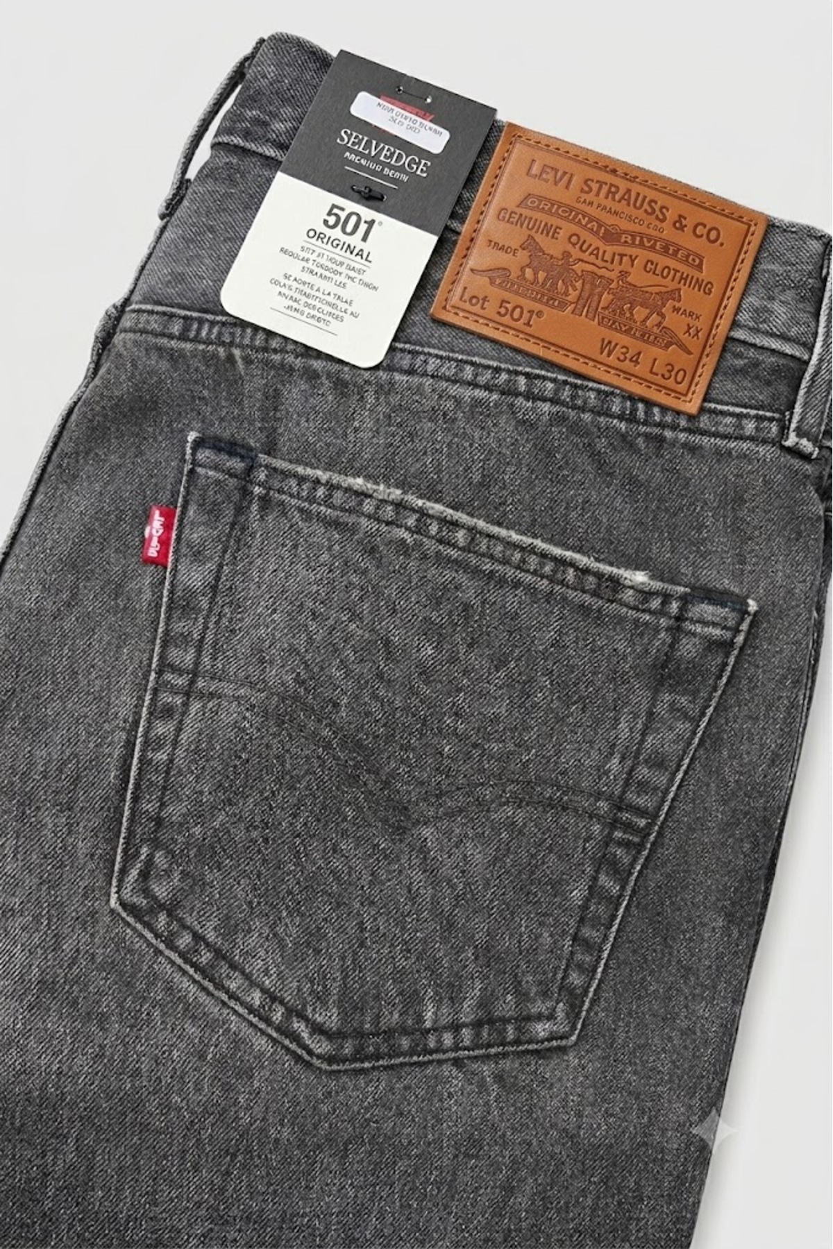Levi's 501 ® Original Selvedge Premium Fabric Men's Jean Trousers --3658
