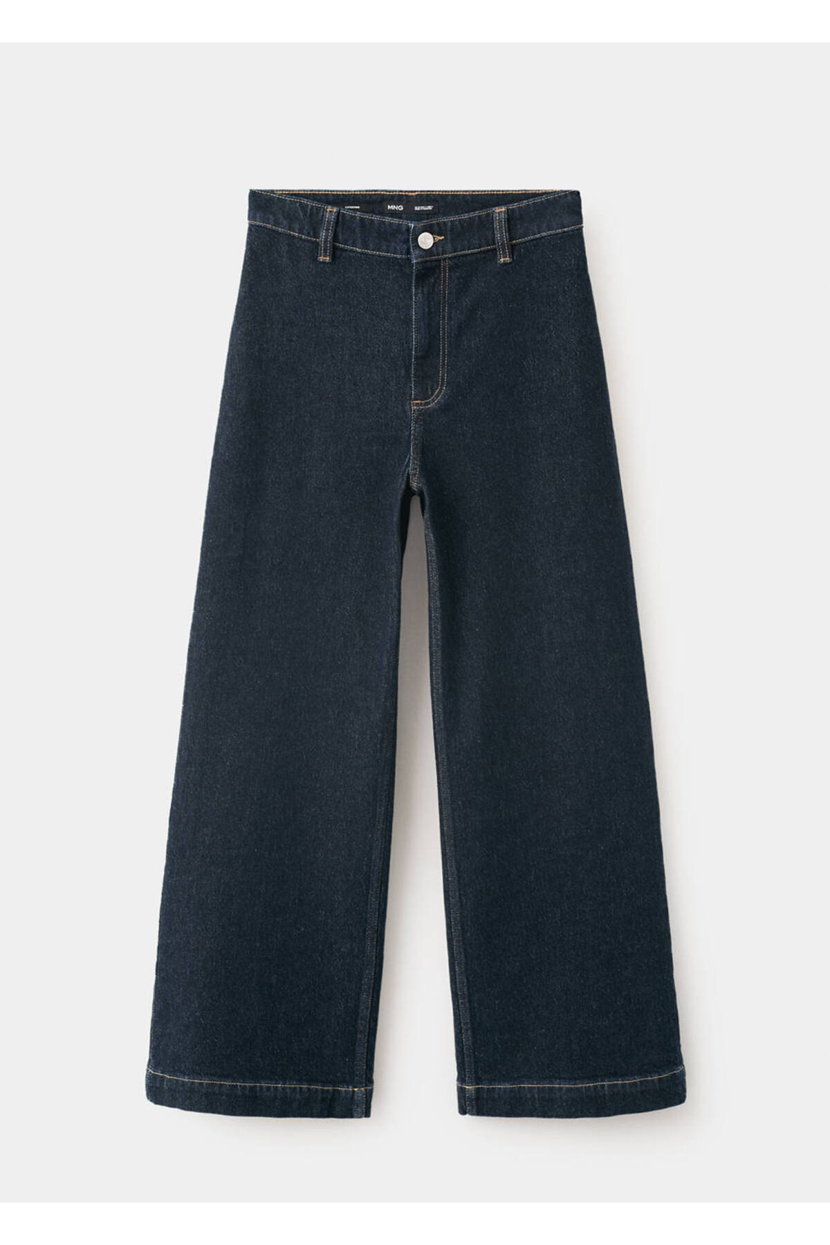 MANGO Woman Catherin yüksek belli culotte jean pantolon görsel 3