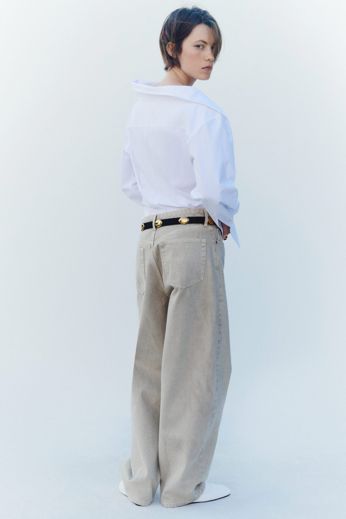 H&M Baggy Barrel Regular Waist Jeans görsel 3