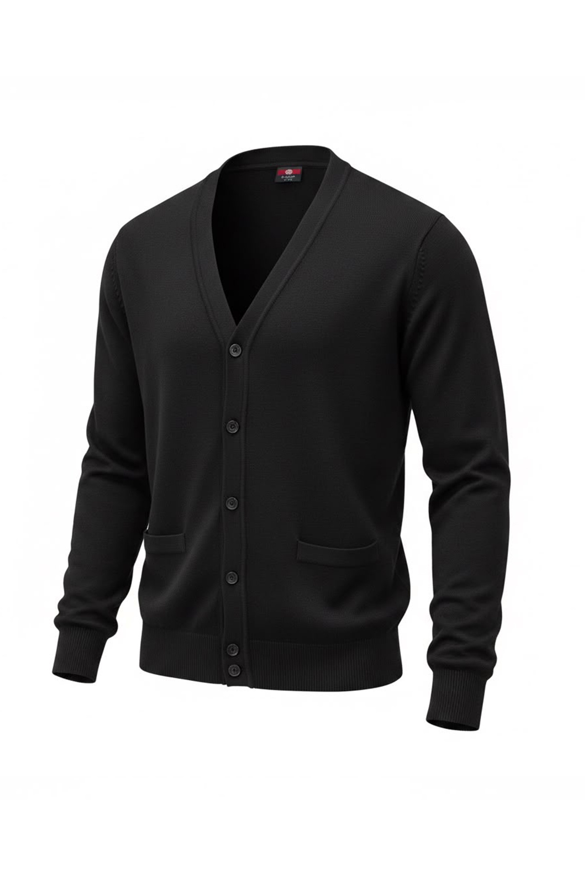 Beyome Erkek %100 Cotton V Yaka Düğmeli Hırka-Süveter Yandan Cepli Triko Günlük Şık Rahat Kesim görsel 2