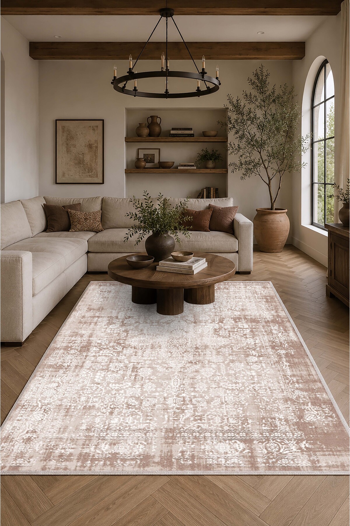 NOVİRA HOME Lüks Salon Halısı Makinede Yıkanabilir Kaymaz Taban Halı