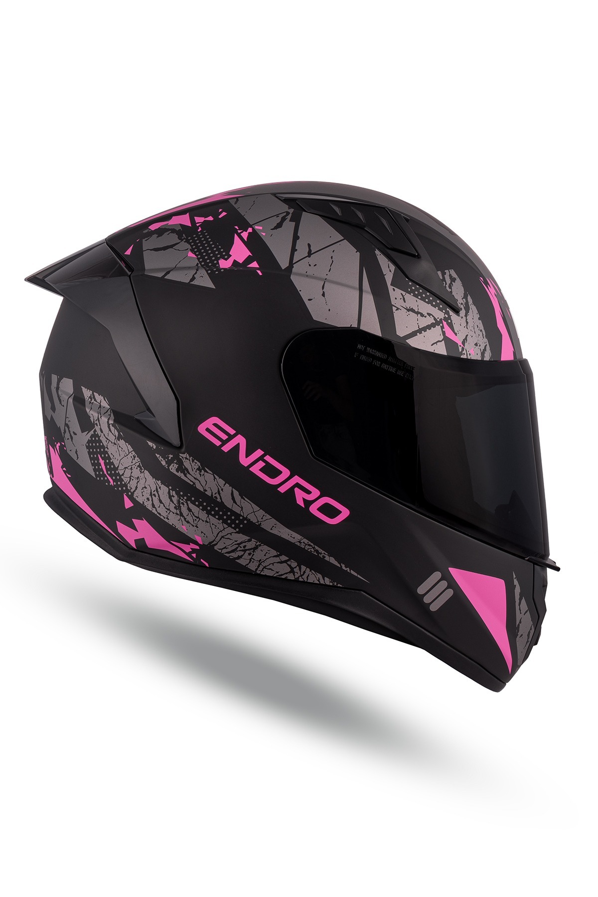 ENDRO Thunderbolt Mat Pembe - Siyah - Antrasit Kask