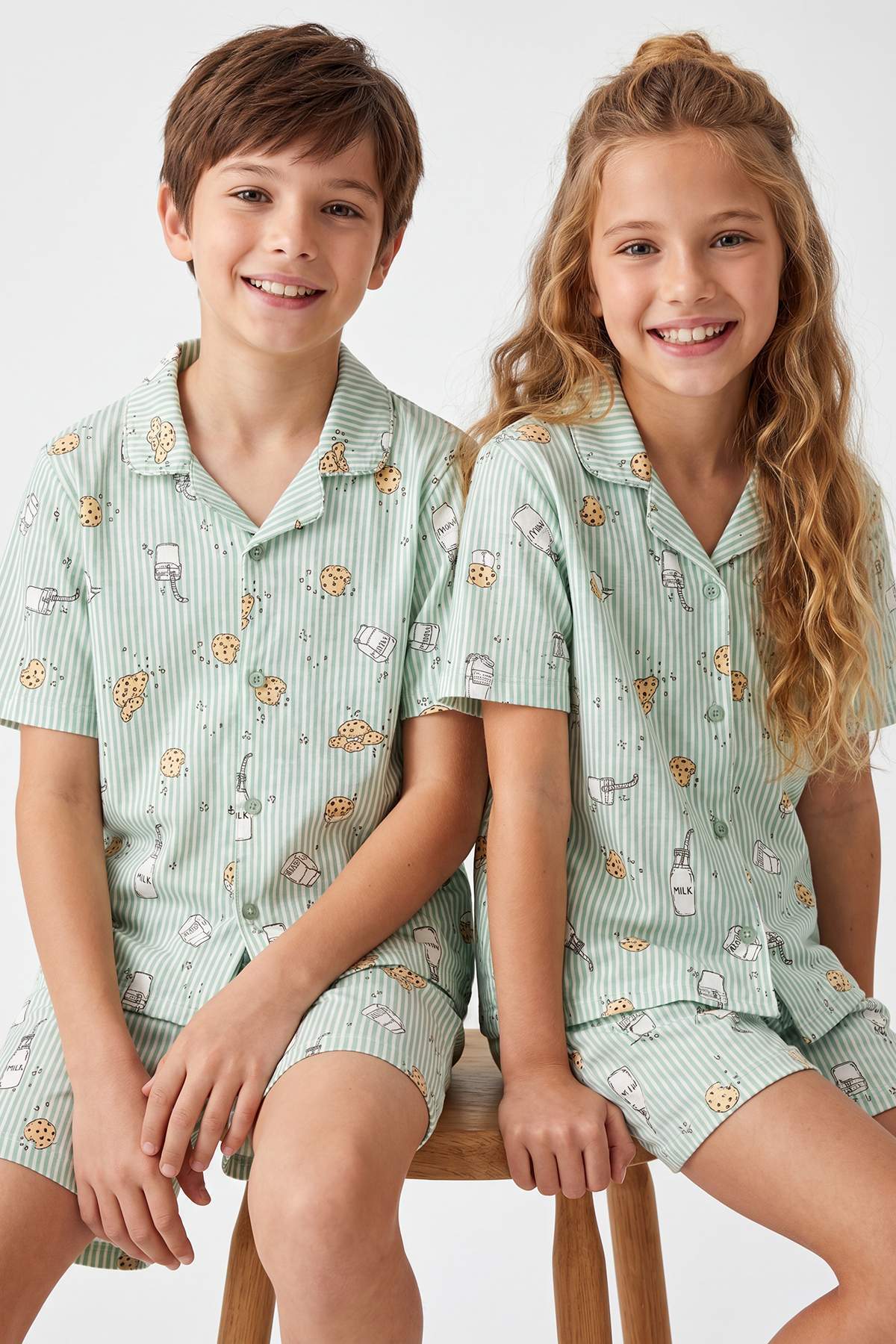 Trendyolmilla Kids Yeşil %100 Pamuk Unisex Pijama Takımı TKDSS26PT00026