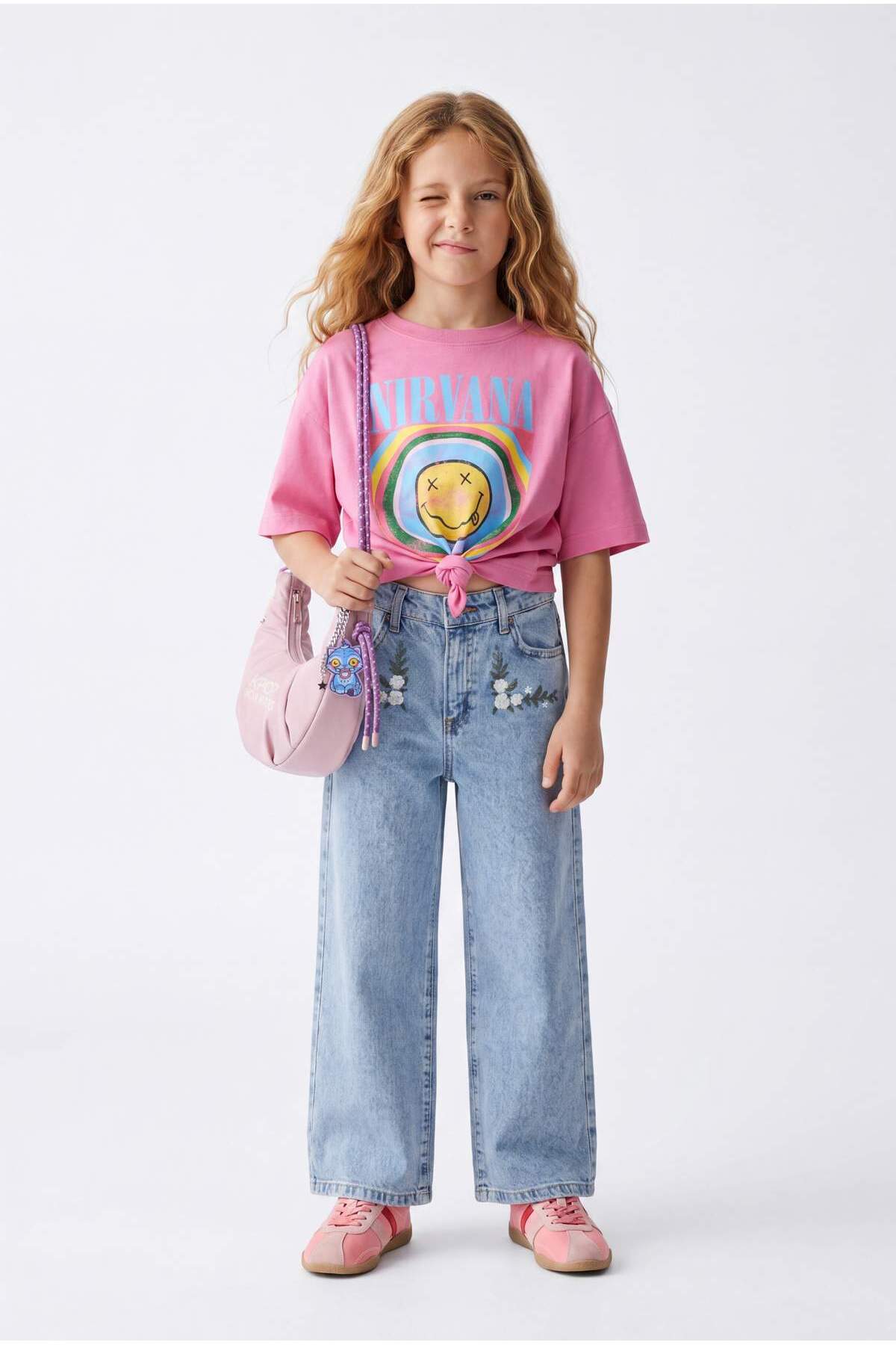 Trendyolmilla Kids Buz Mavisi Çiçek