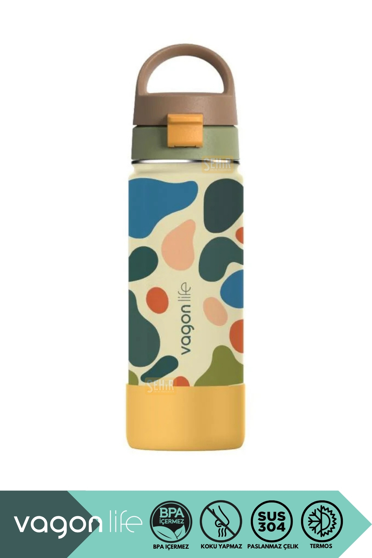 550ml Stainless Steel Thermos with New Collection Patterned Pipette/Non-Slip Base with Handle
