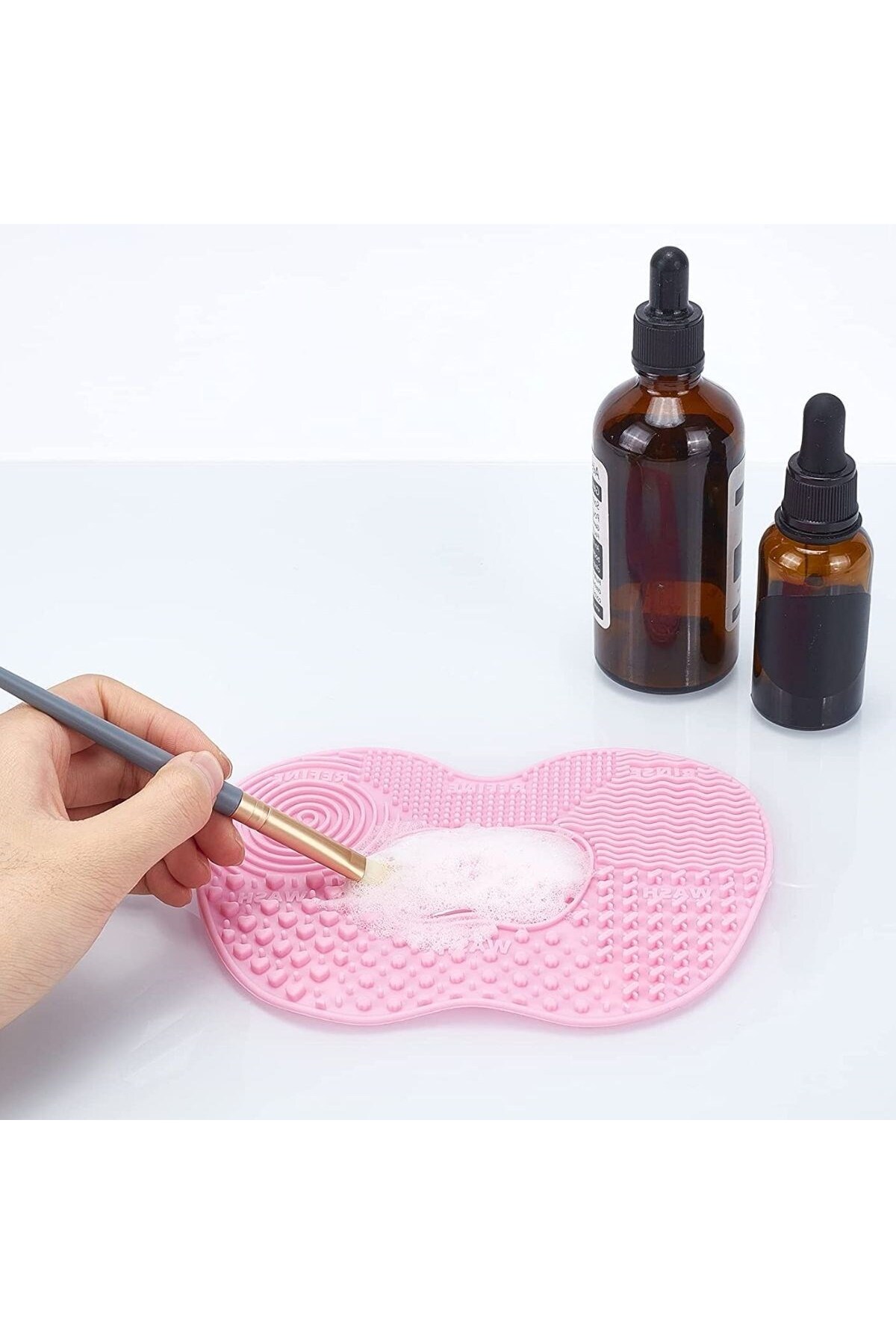 ® Pratik Kolay Makyaj Fırçası Temizleme Matı Aparatı Aleti — RC-AD12YT0079-12