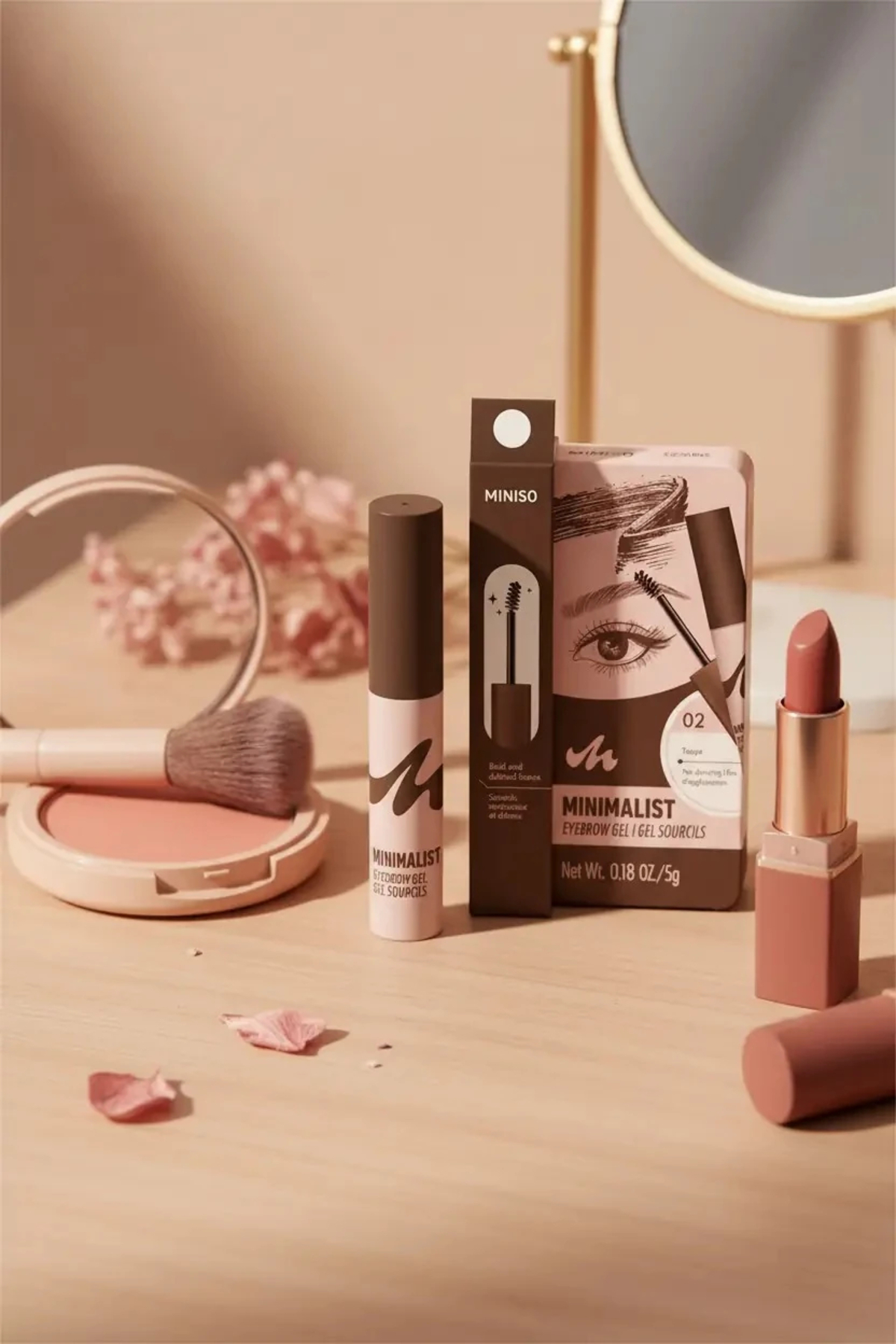Miniso ریمل ابروی سری مینیمالیستی دارای مجوز شماره 02 قهوه‌ای تیره - ریمل ابرو با رنگدانه‌های قوی و مشخص‌کننده رنگ —رنگارنگ 2017408212100