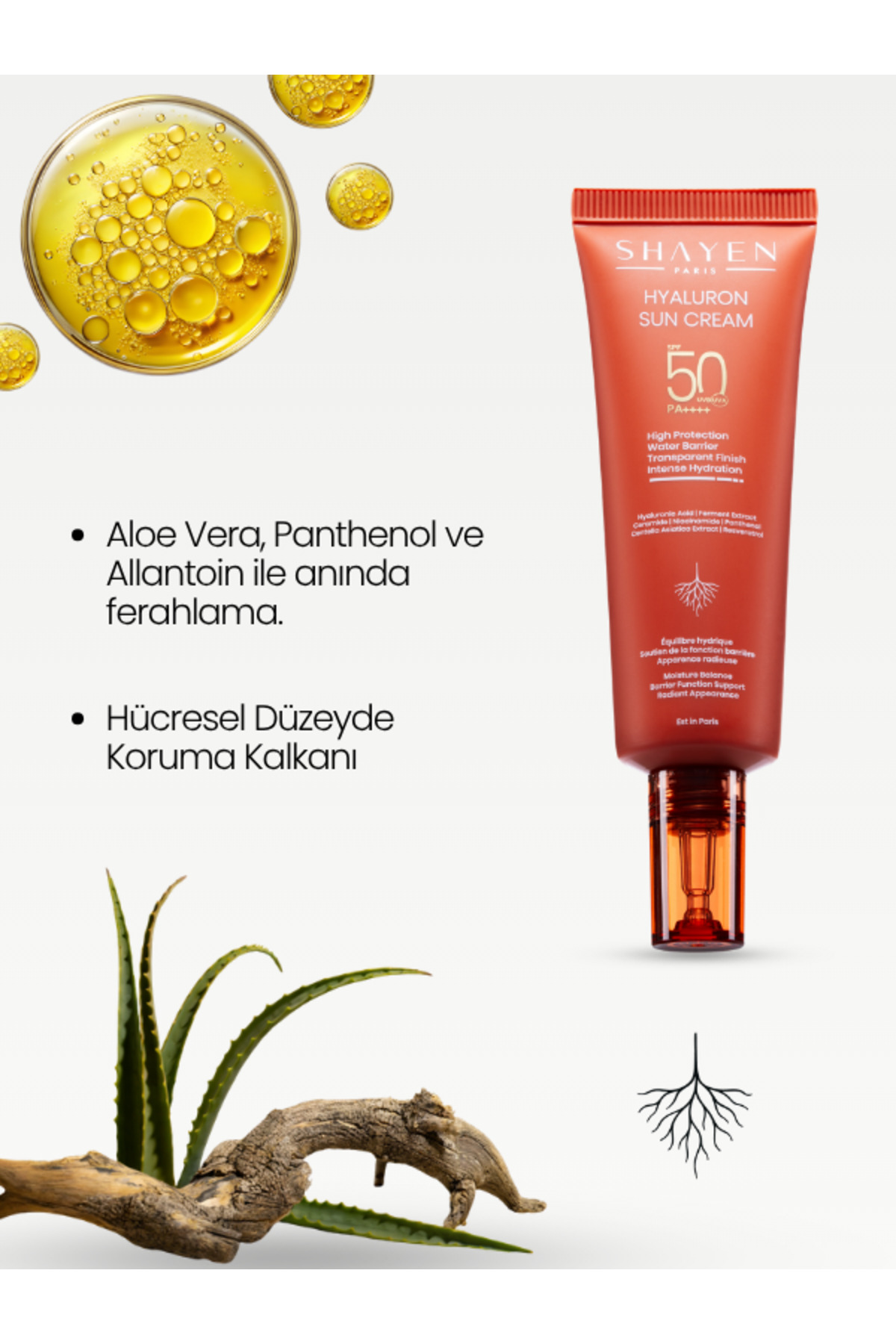 Hyaluron Güneş Kremi - SPF50 - Aydınlatıcı, Leke Karşıtı , ,Yoğun Nemlendirici | Mikro Ferment Teknolojisi 50ml — RPC-0008 — تصویر 6 از 9