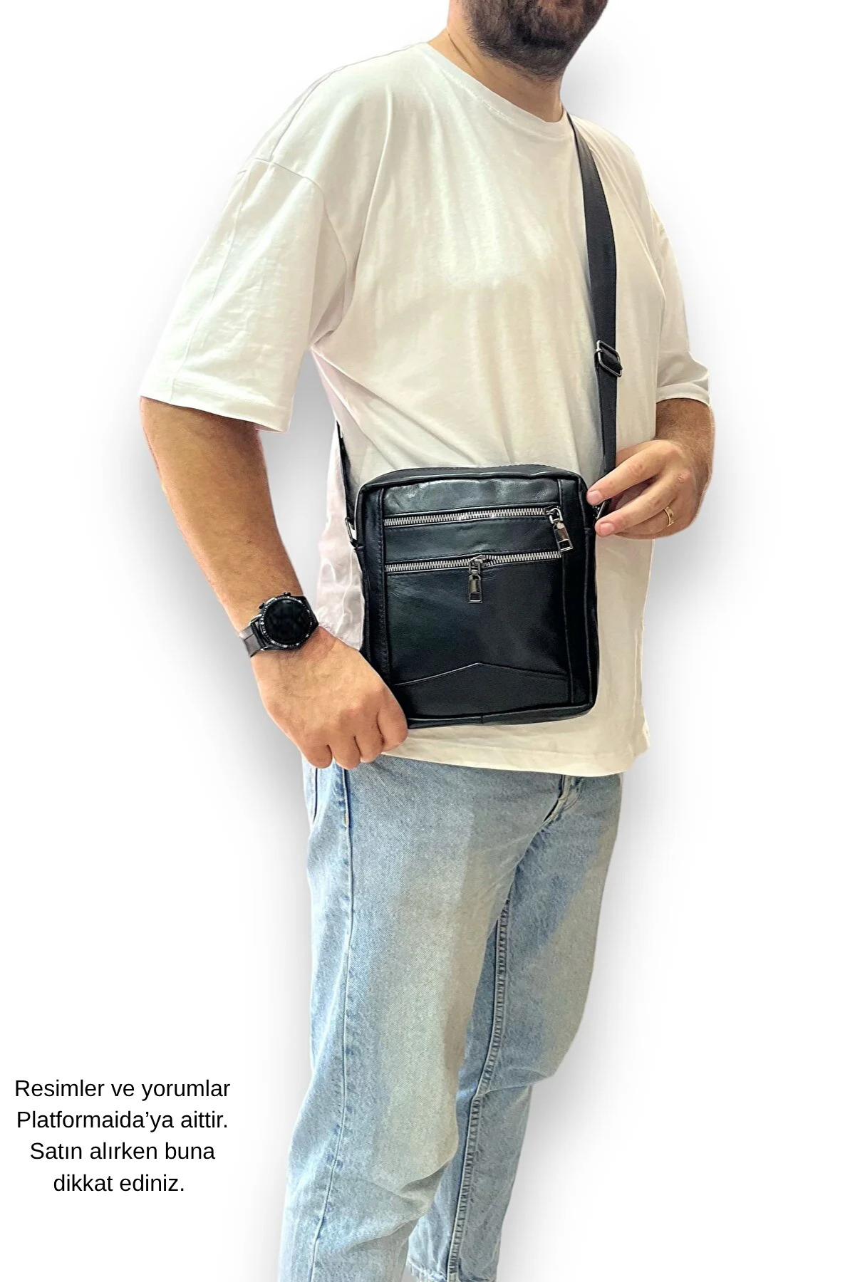 Bag Ard Erkek Hakiki Deri Postacı Çantası görsel 2