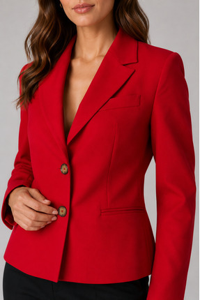 Mys Collection Blazer Kırmızı Crop Kadın Ceket – Modern Kesim, Premium Kumaş