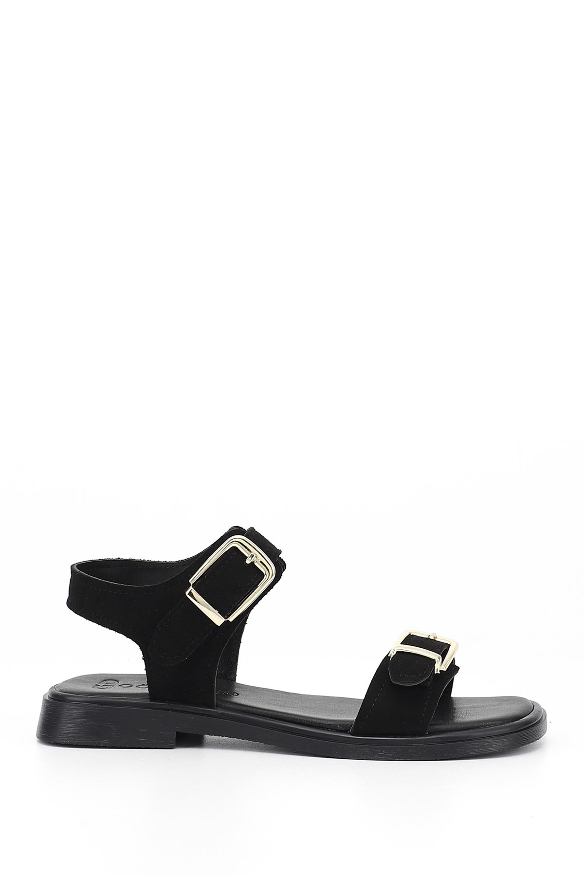 Women's Black Suede Wrist Band Sandals
